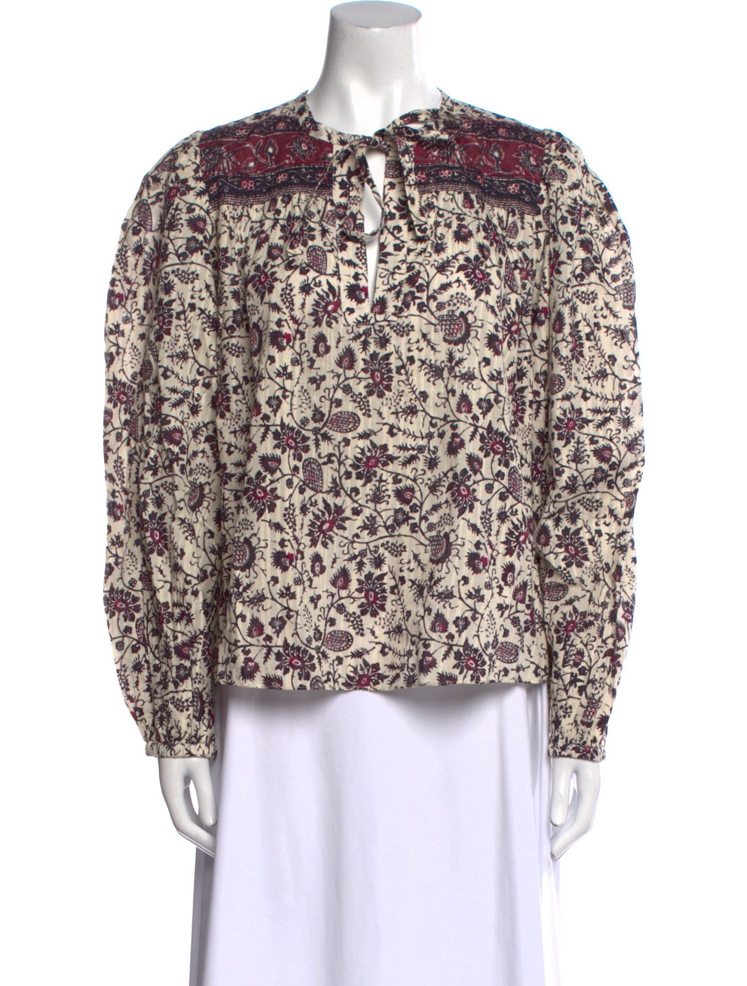 Ulla Johnson Floral Print Tie Neck Blouse w/ Tags