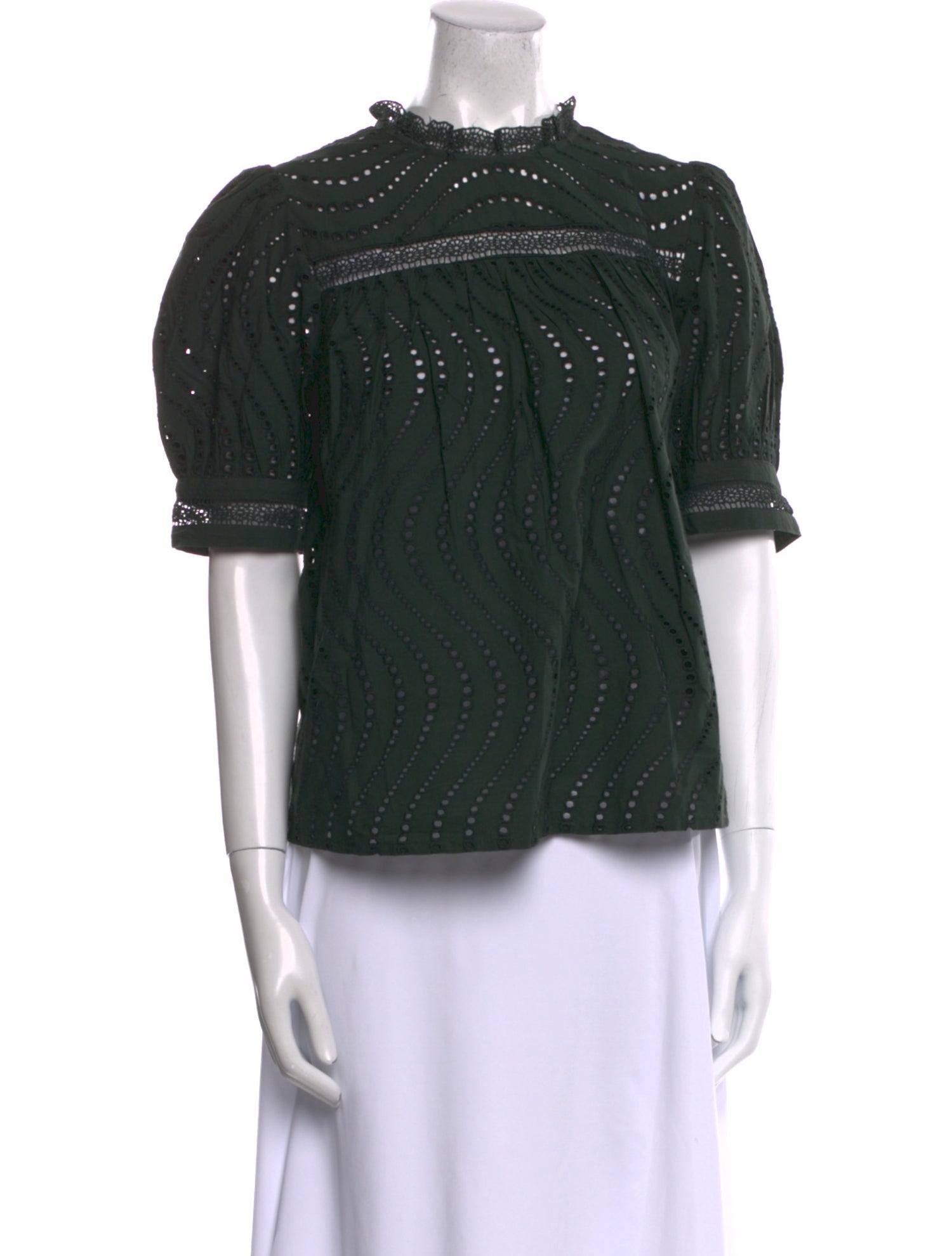 Ulla Johnson Mock Neck Three-Quarter Sleeve Blouse