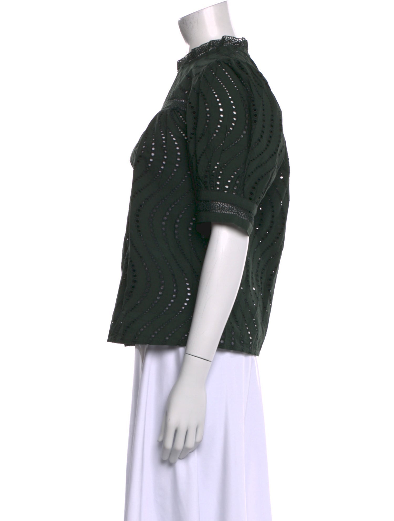 Ulla Johnson Mock Neck Three-Quarter Sleeve Blouse