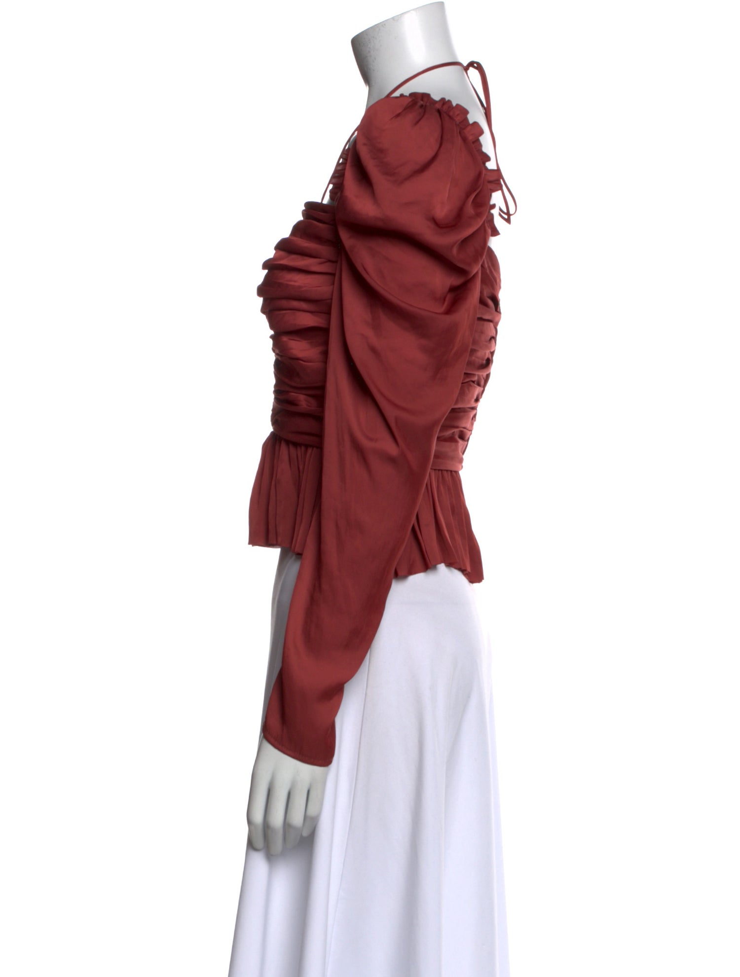 Ulla Johnson V-Neck Long Sleeve Crop Top