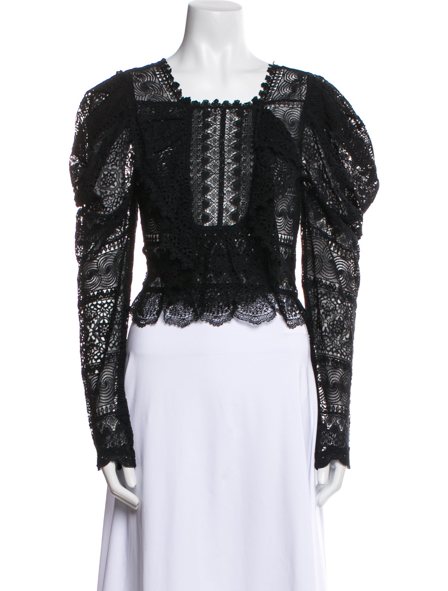 Ulla Johnson Lace Pattern Square Neckline Crop Top