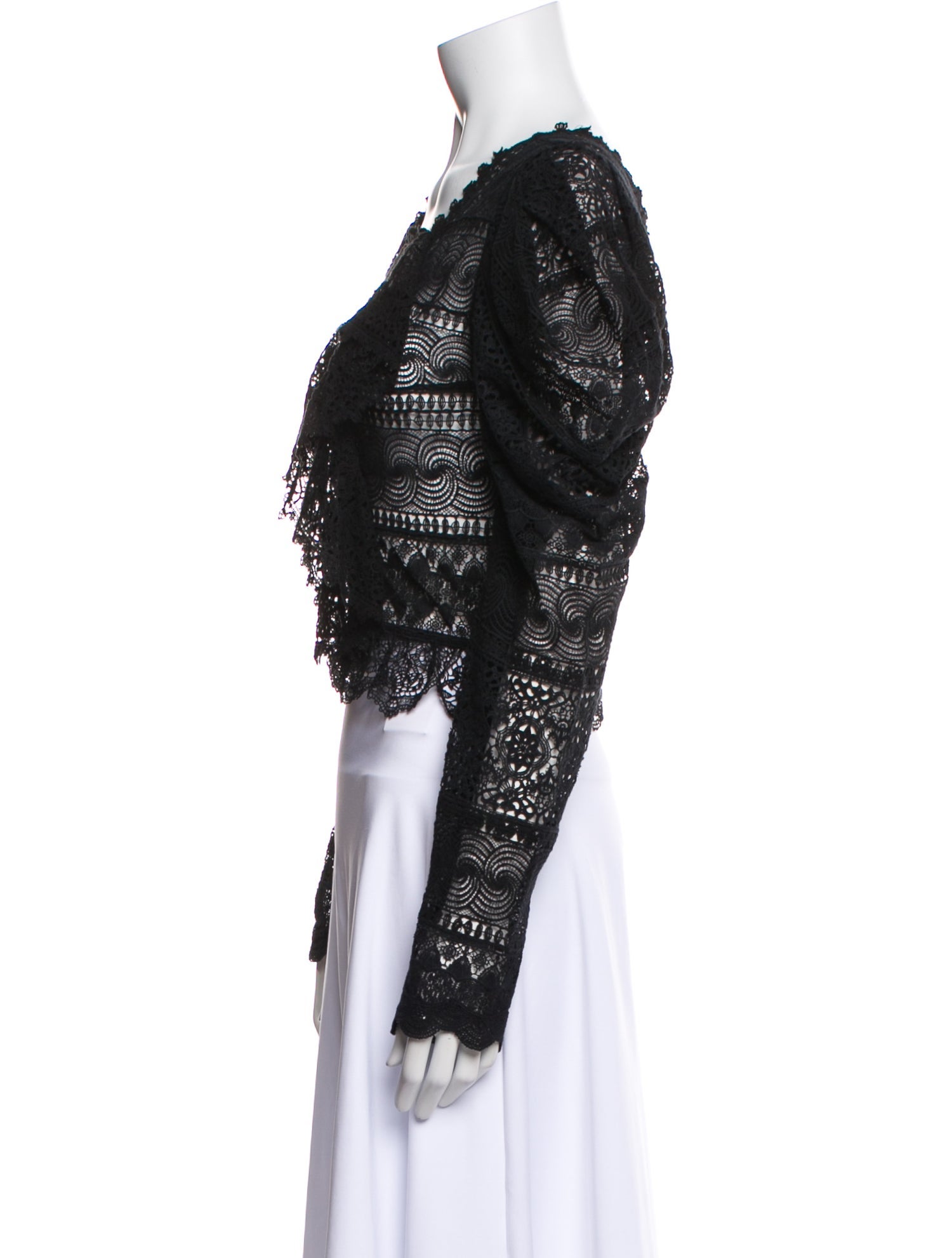 Ulla Johnson Lace Pattern Square Neckline Crop Top