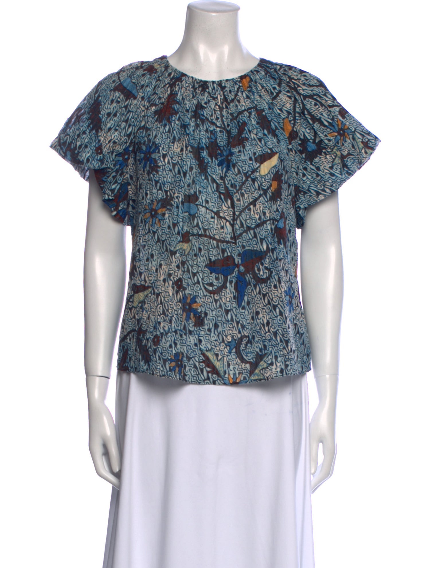 Ulla Johnson Printed Crew Neck Blouse
