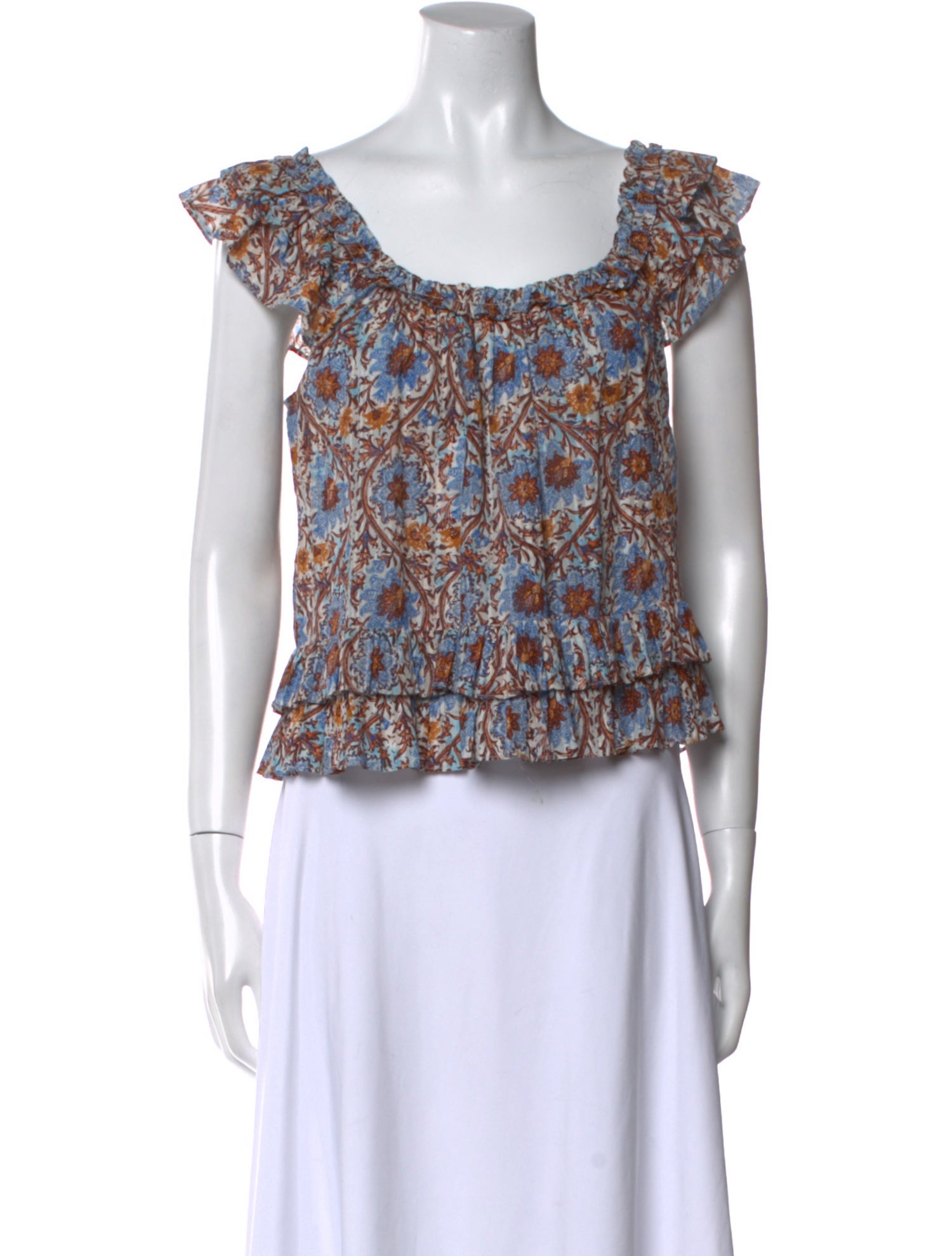 Ulla Johnson Floral Print Scoop Neck Blouse