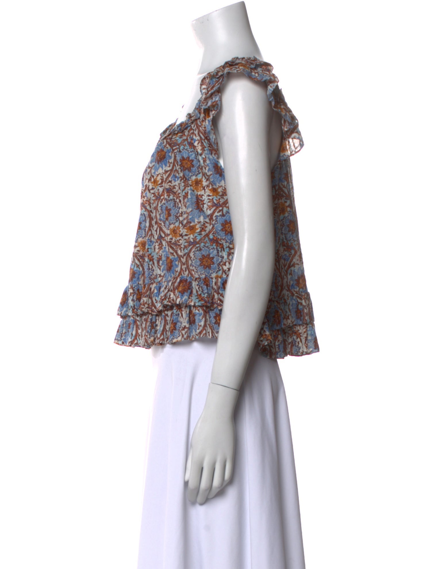 Ulla Johnson Floral Print Scoop Neck Blouse