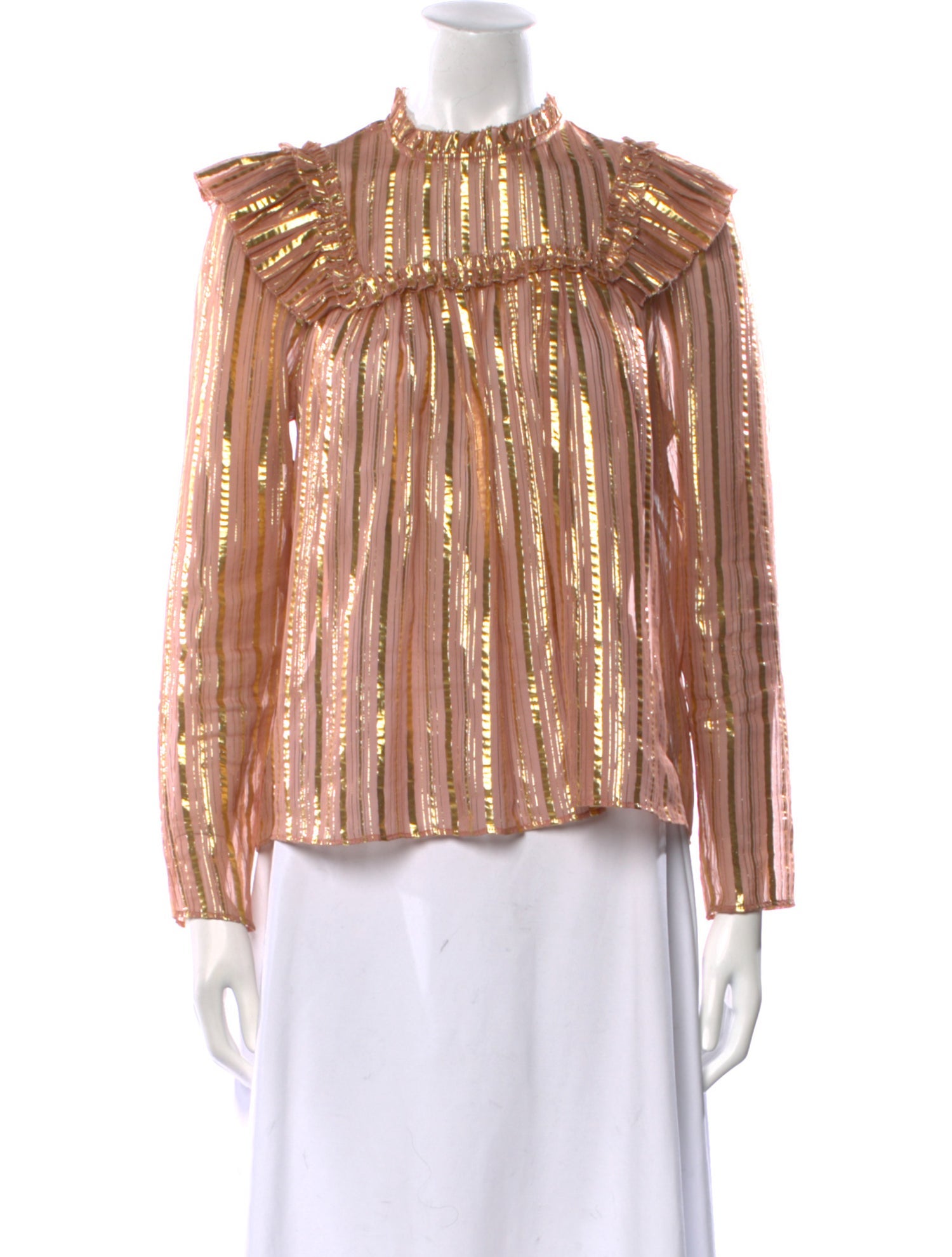 Ulla Johnson Silk Mock Neck Blouse