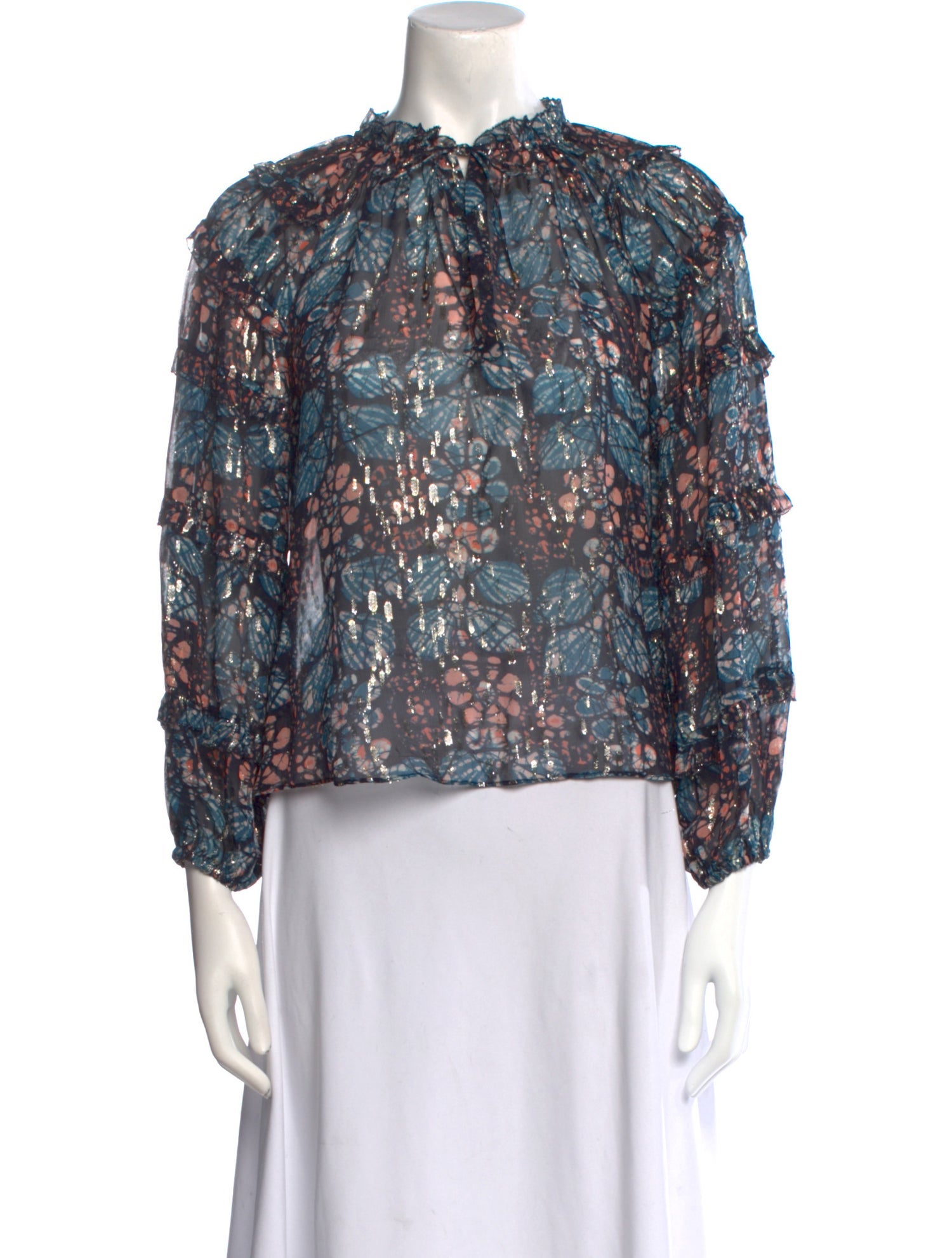 Ulla Johnson Silk Floral Print Blouse