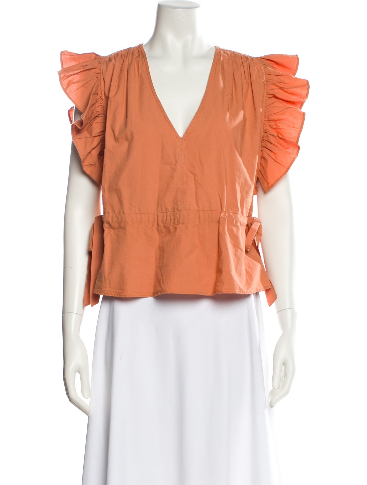 Ulla Johnson V-Neck Short Sleeve Blouse