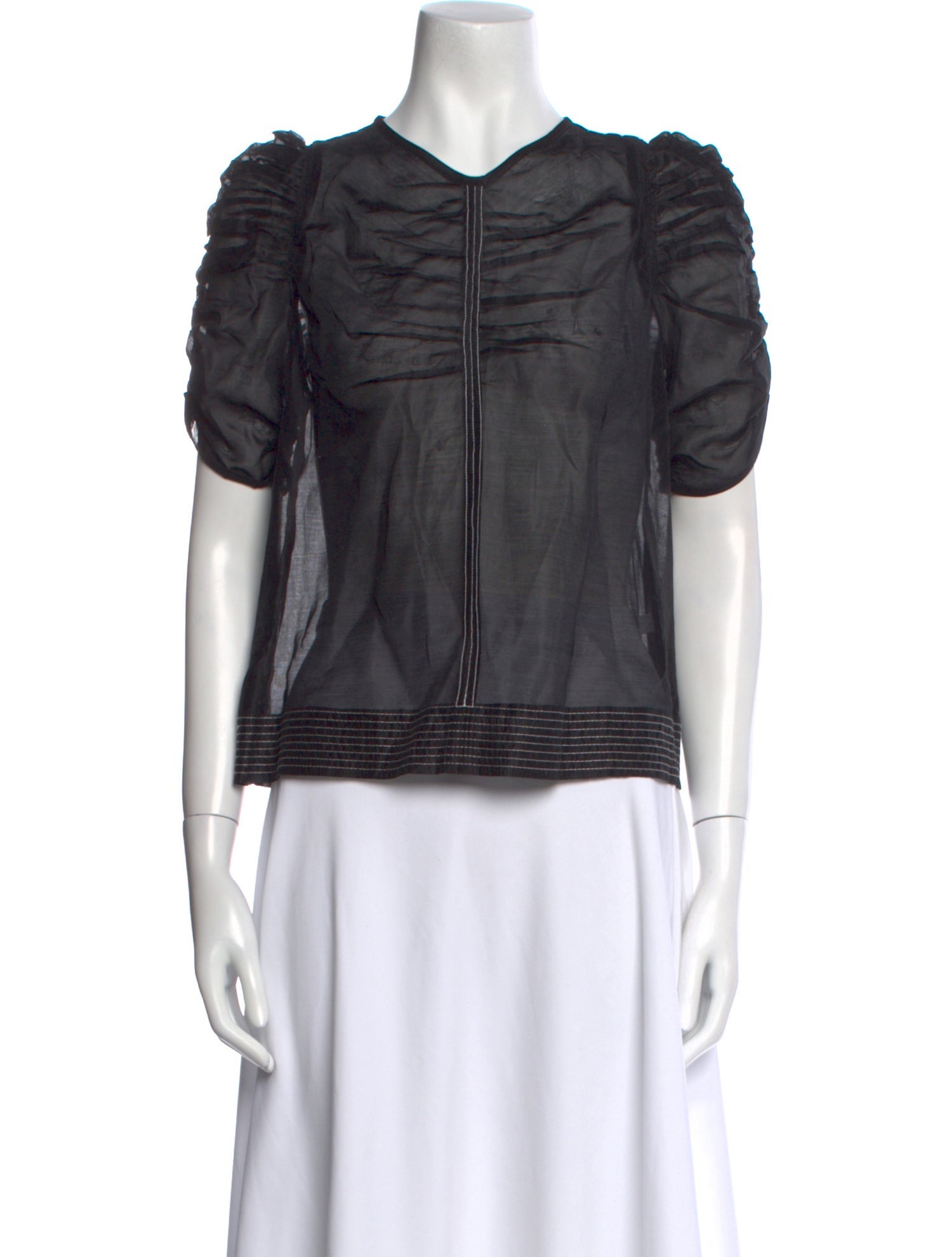 Ulla Johnson V-Neck Short Sleeve Blouse