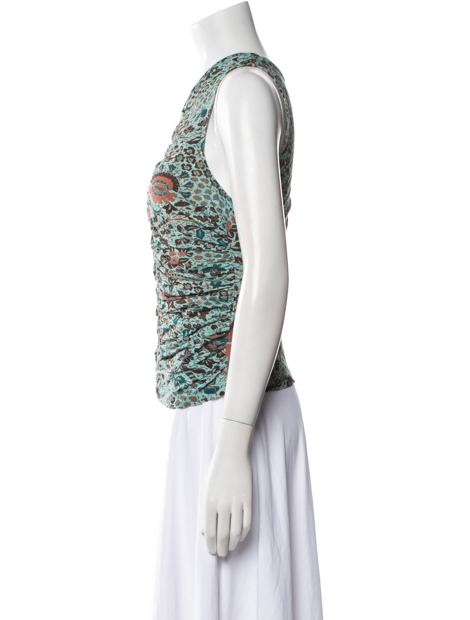 Ulla Johnson Printed V-Neck Top