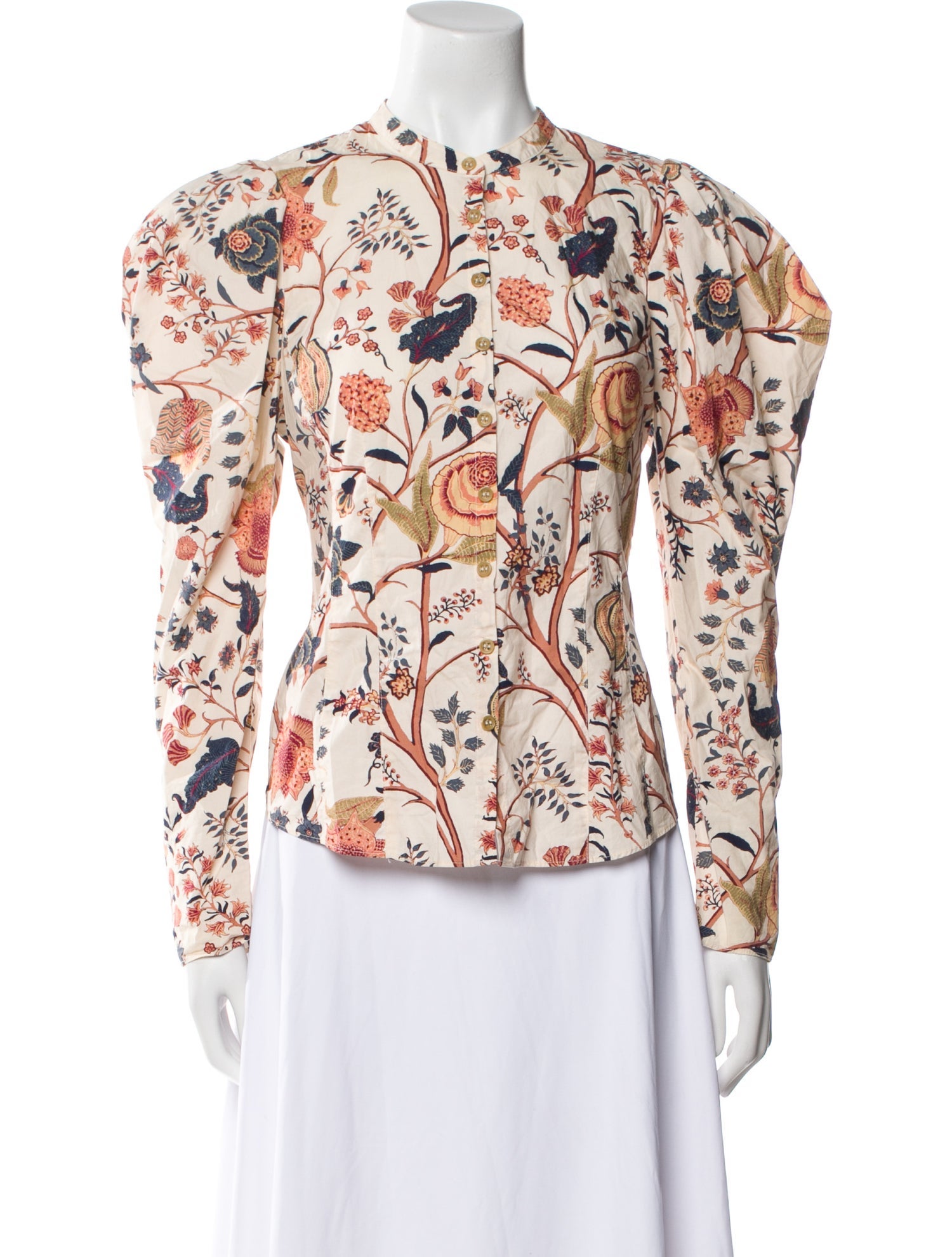 Ulla Johnson Floral Print Crew Neck Blouse