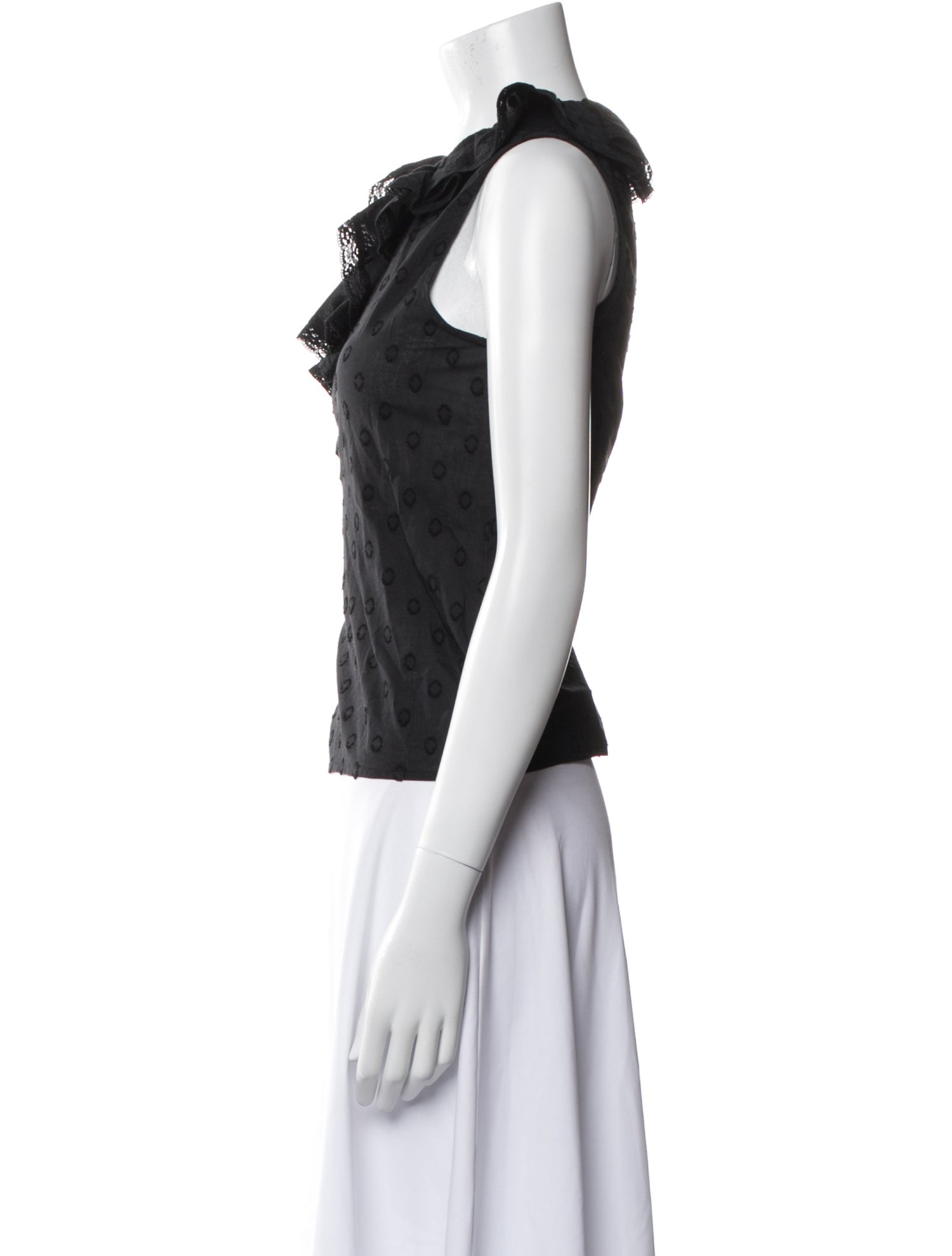 Ulla Johnson Polka Dot Print Crew Neck Top