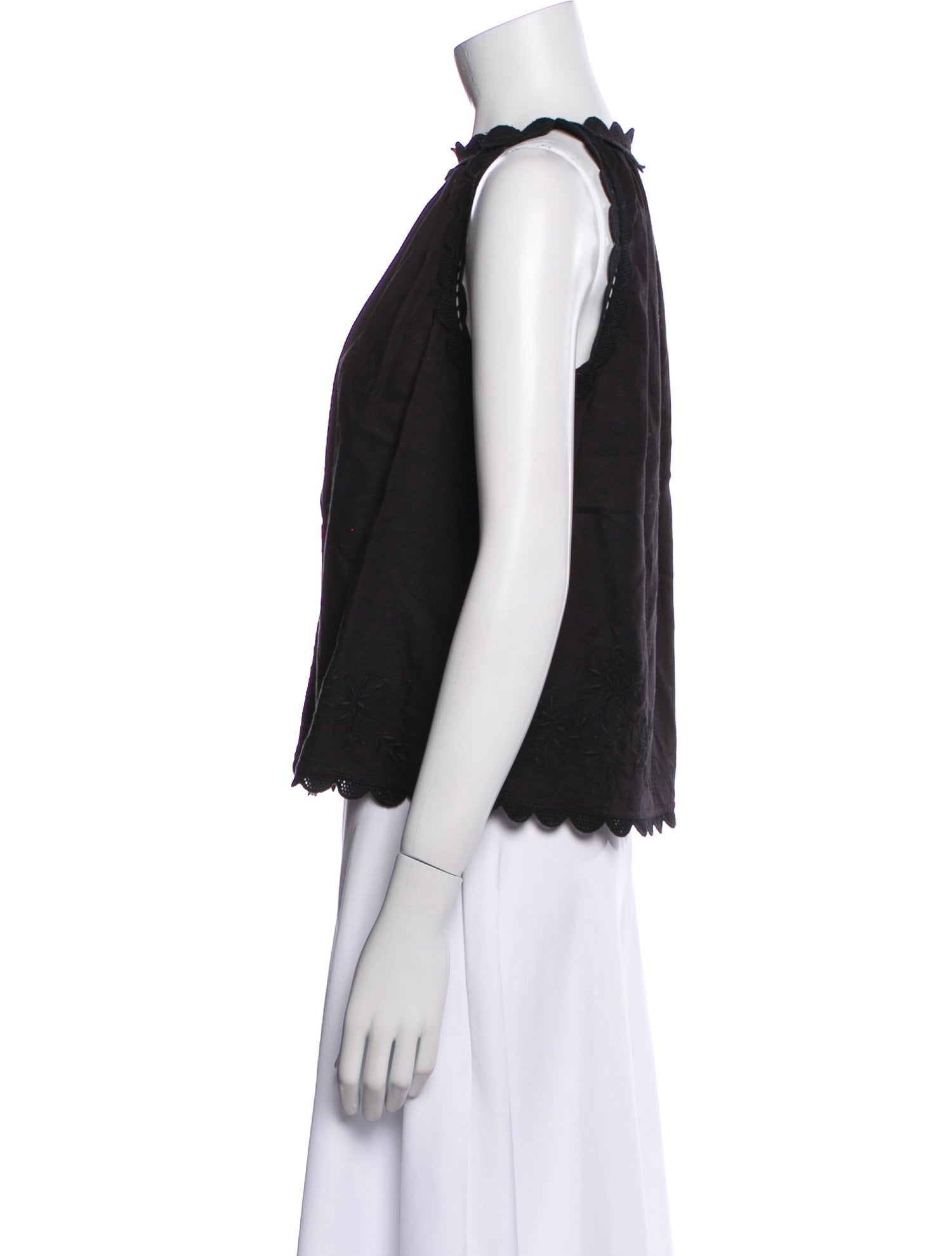 Ulla Johnson Linen Crew Neck Blouse