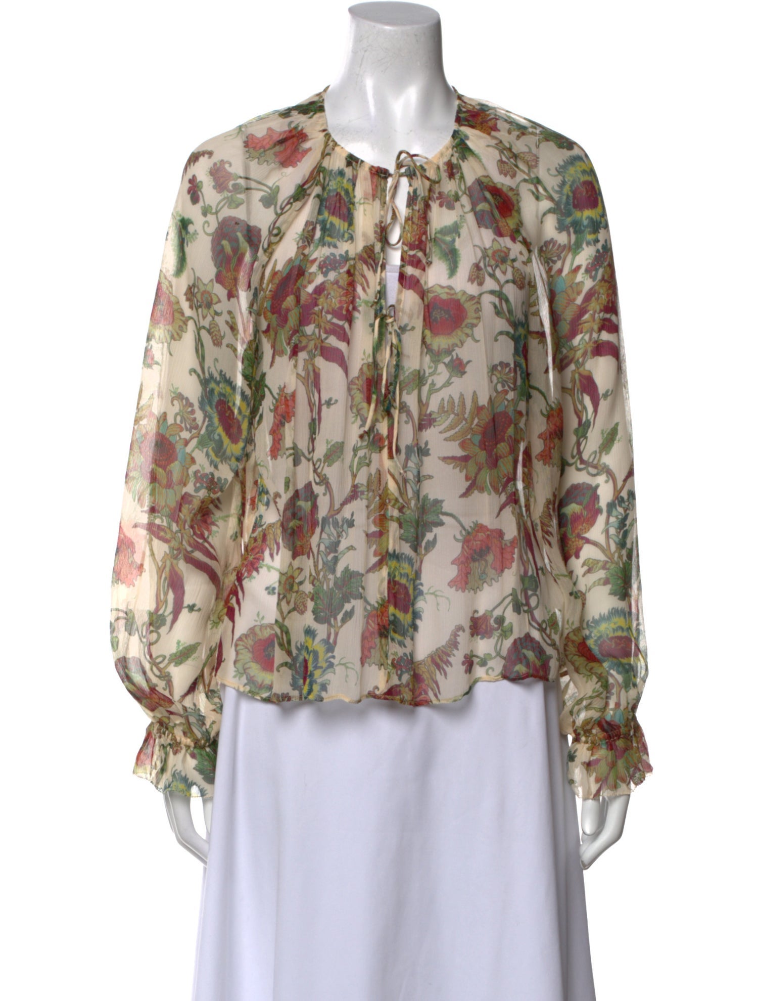 Ulla Johnson Silk Floral Print Blouse