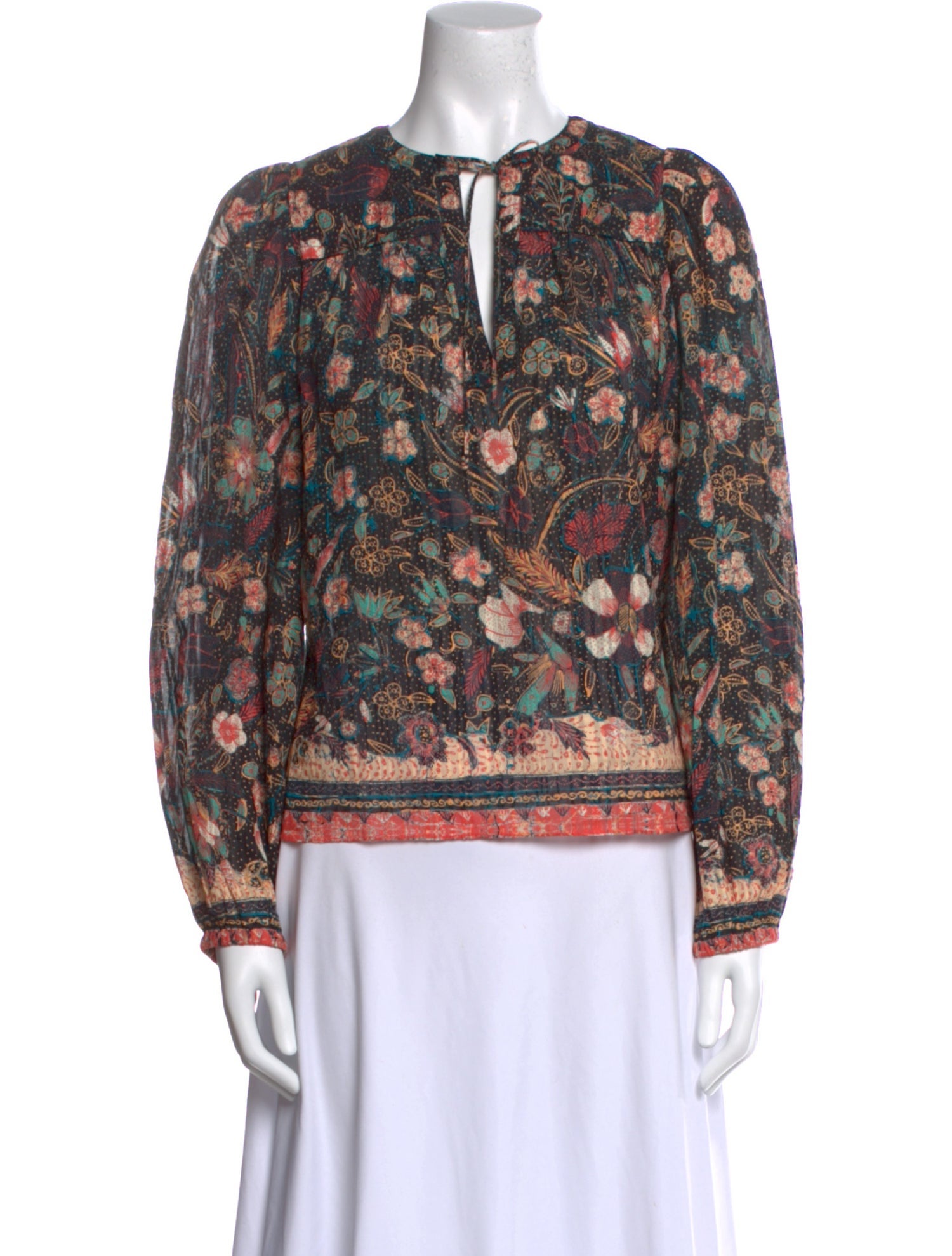 Ulla Johnson Floral Print V-Neck Blouse