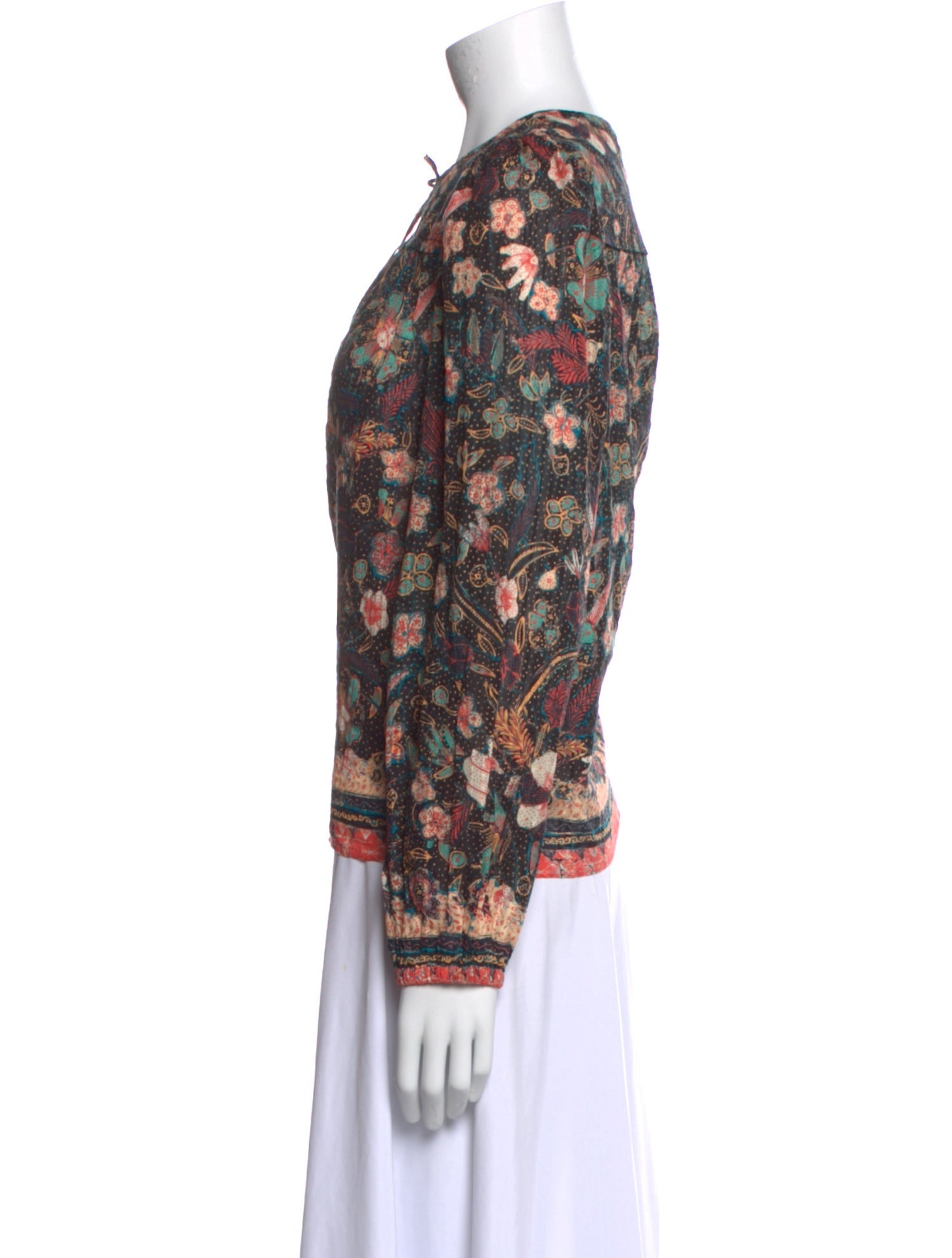Ulla Johnson Floral Print V-Neck Blouse