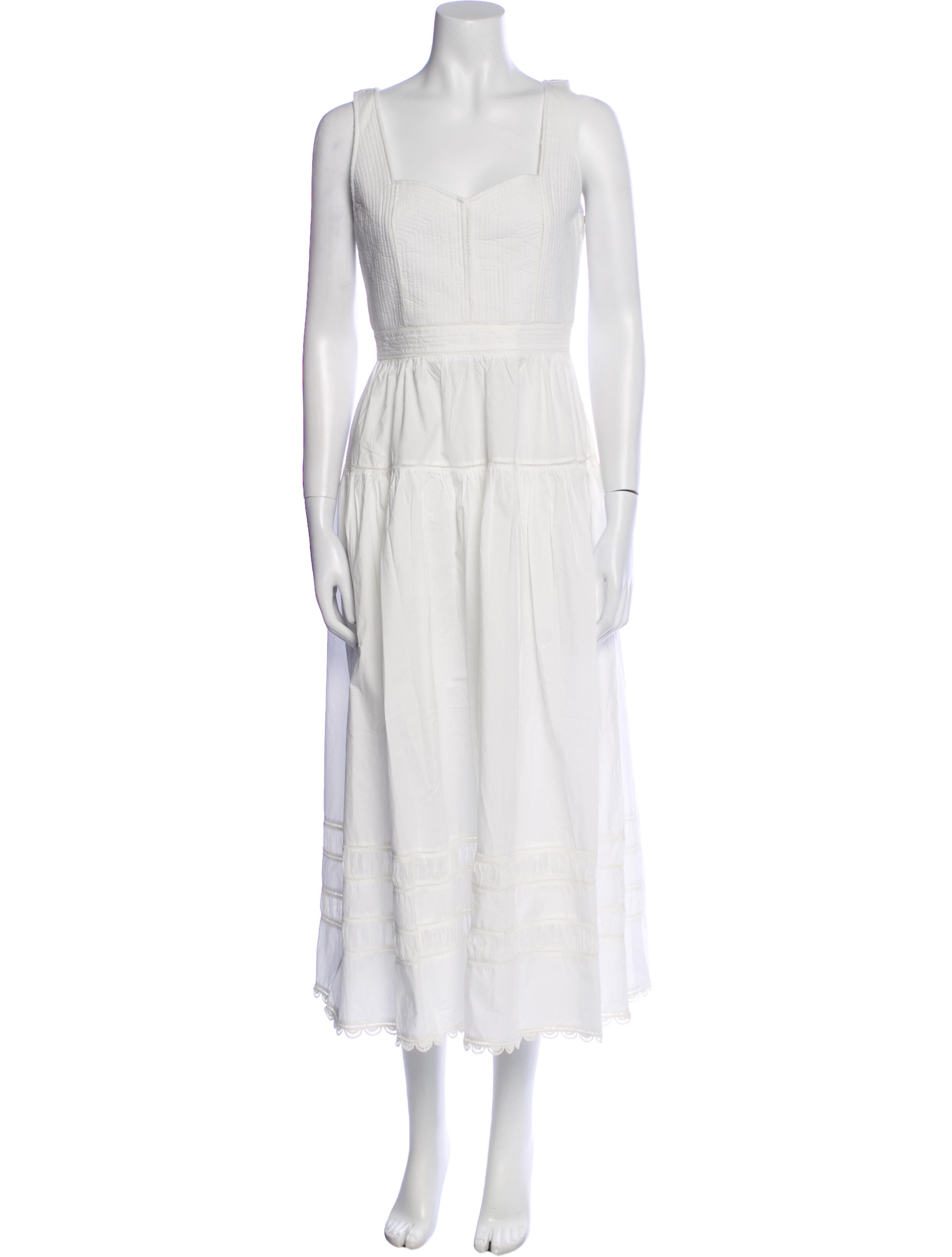 Ulla Johnson Square Neckline Midi Length Dress