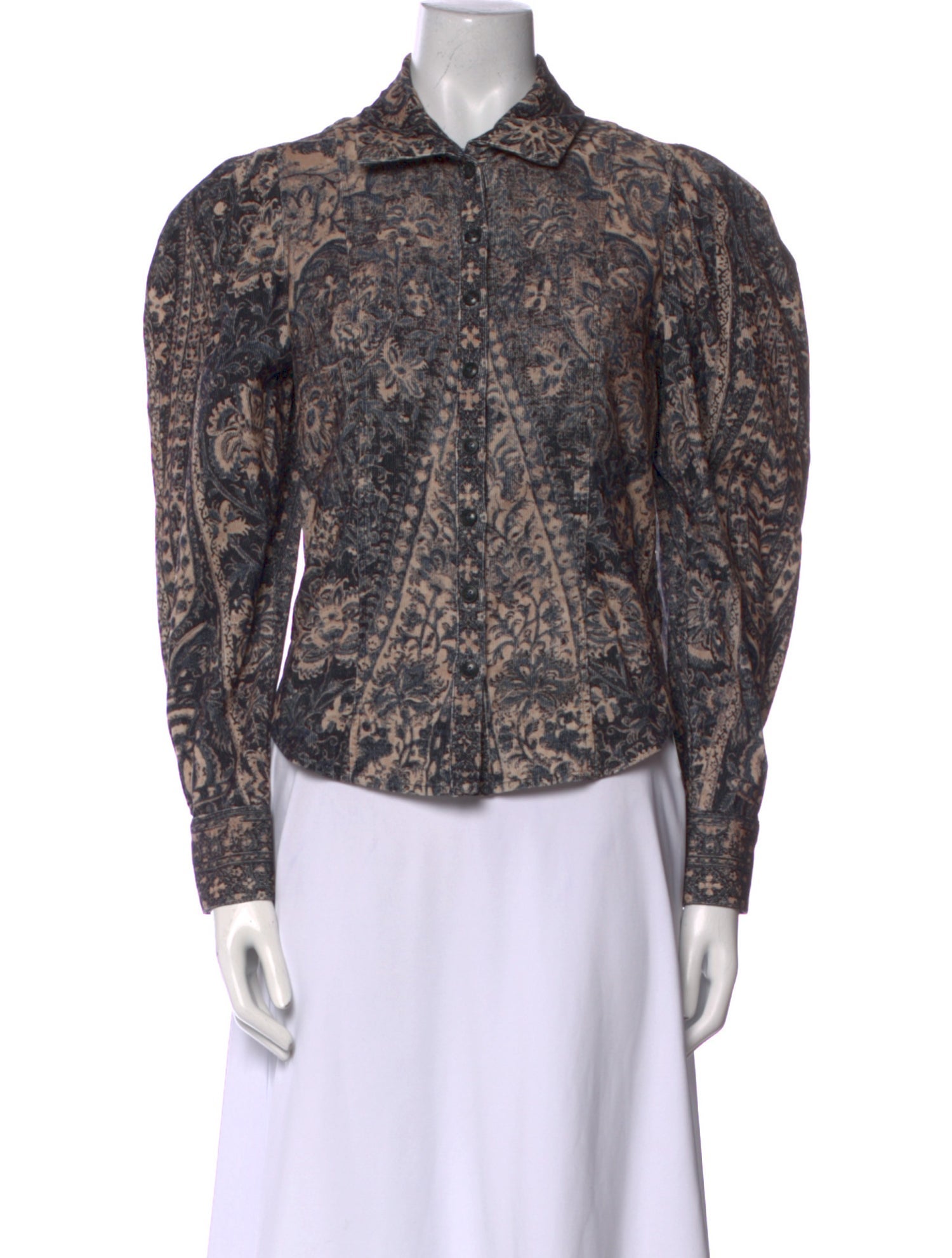 Ulla Johnson Paisley Print Long Sleeve Button-Up Top