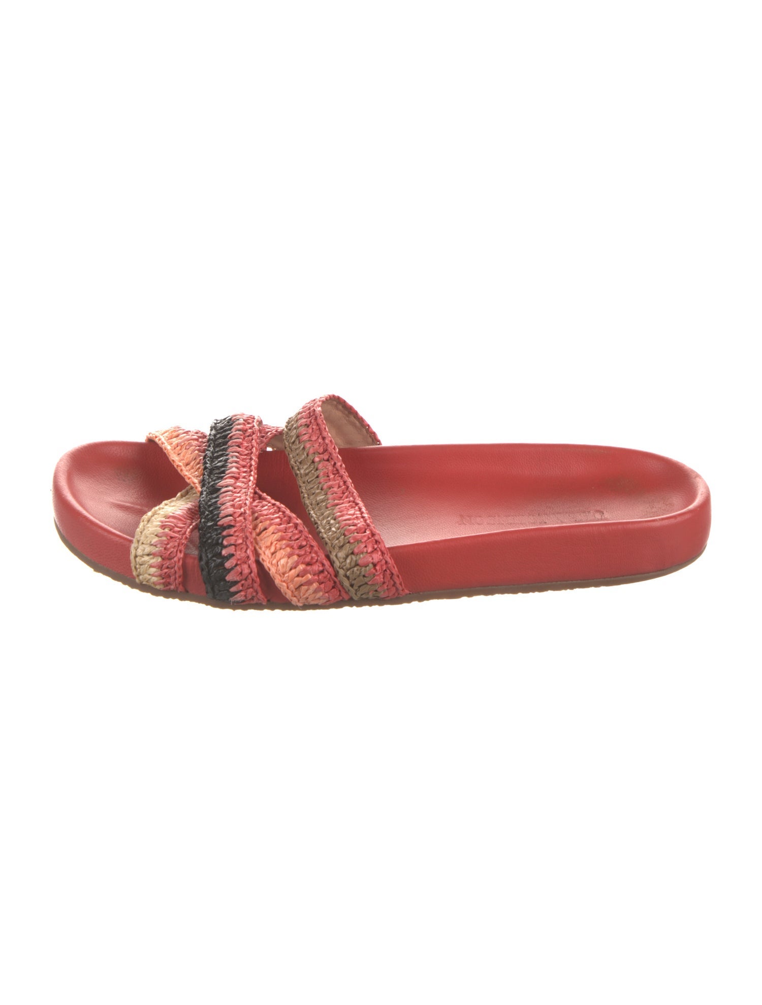 Ulla Johnson Leather Colorblock Pattern Slides