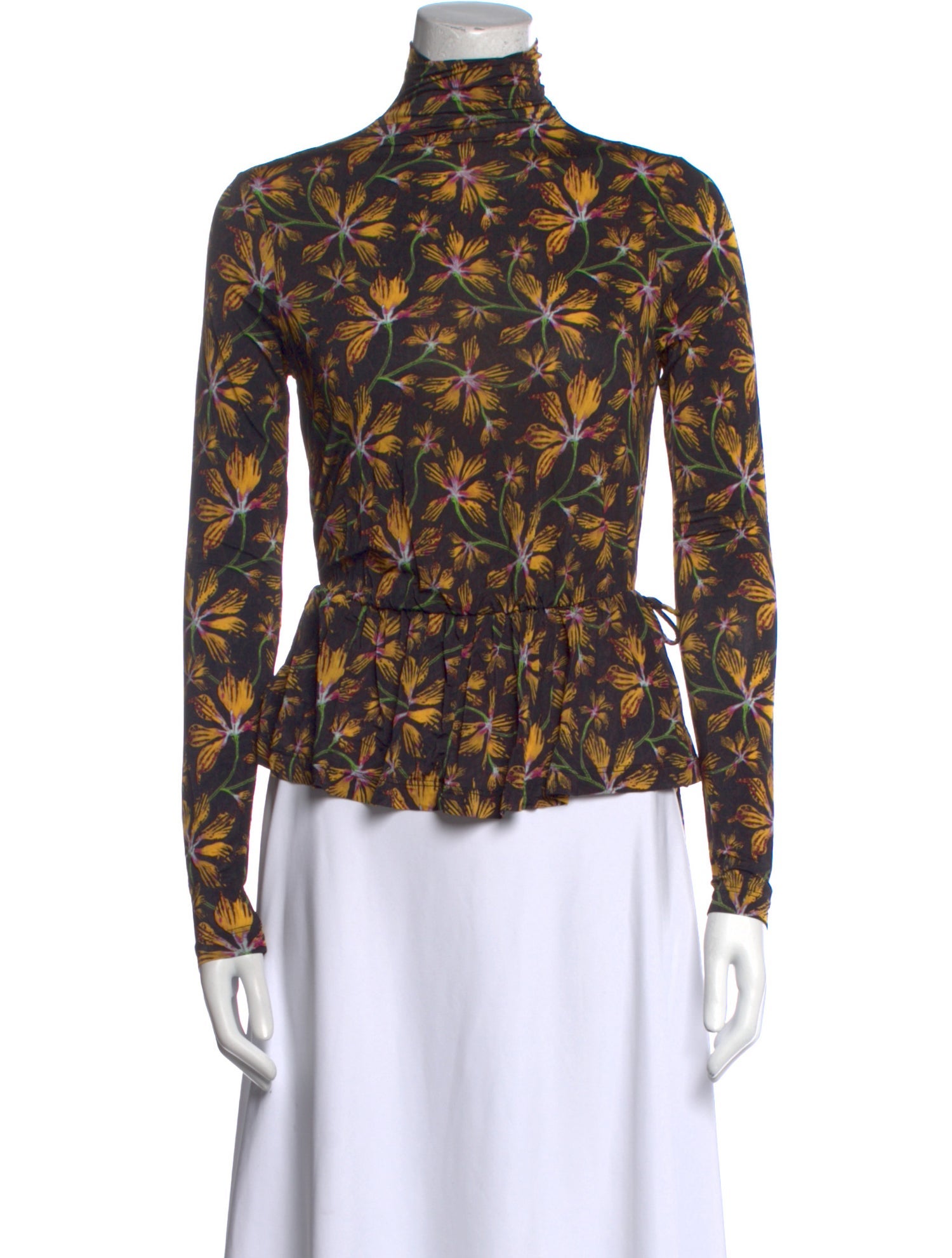 Ulla Johnson Floral Print Mock Neck Blouse
