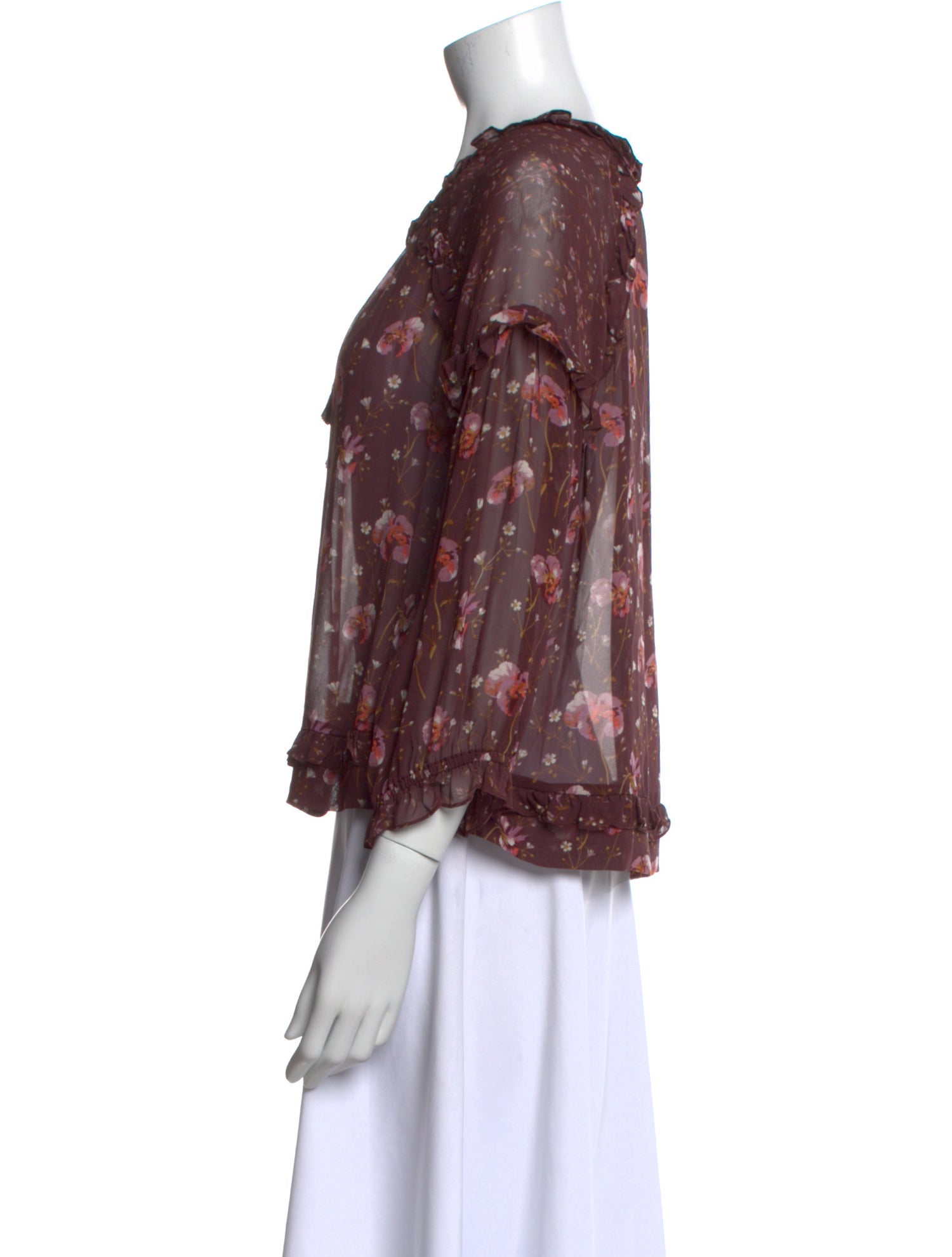 Ulla Johnson Silk Floral Print Blouse