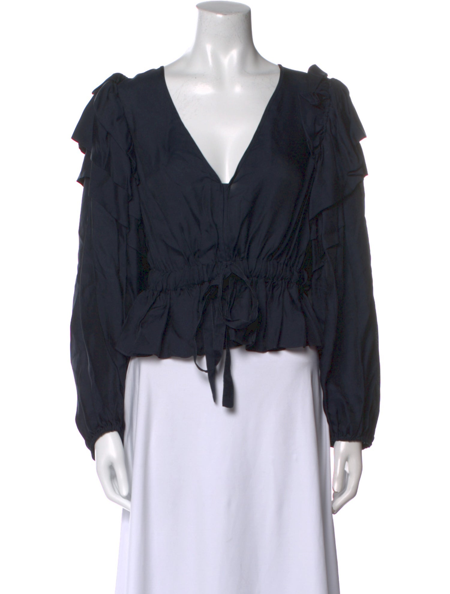 Ulla Johnson V-Neck Long Sleeve Blouse