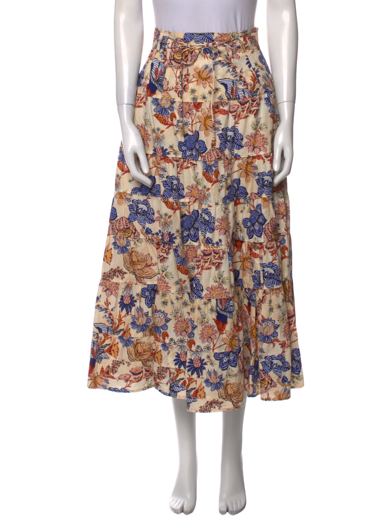 Ulla Johnson Floral Print Midi Length Skirt