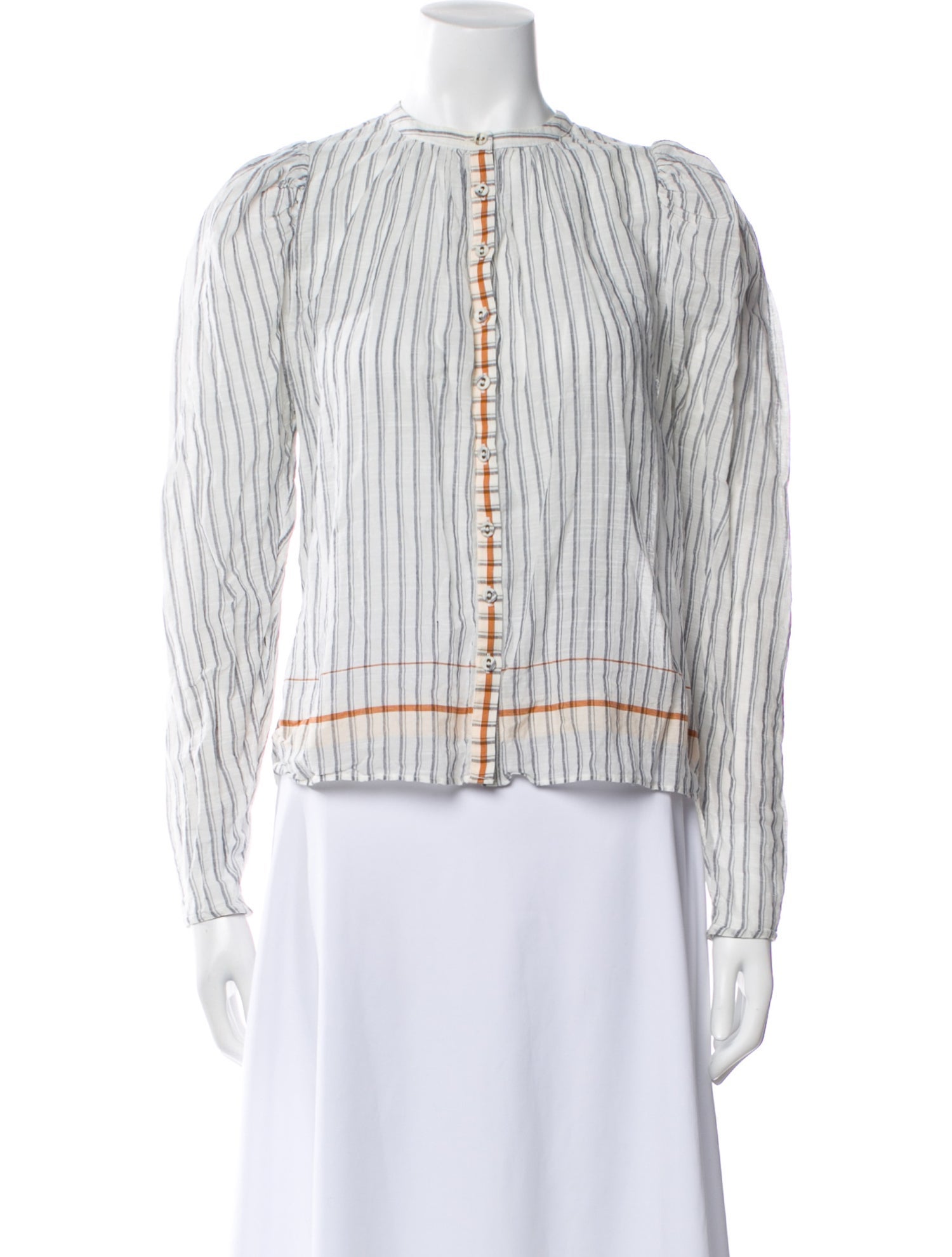 Ulla Johnson Striped Crew Neck Crop Top