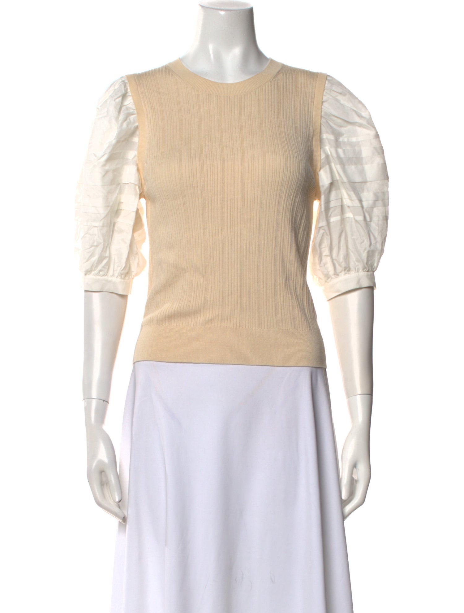 Ulla Johnson Crew Neck Three-Quarter Sleeve Top