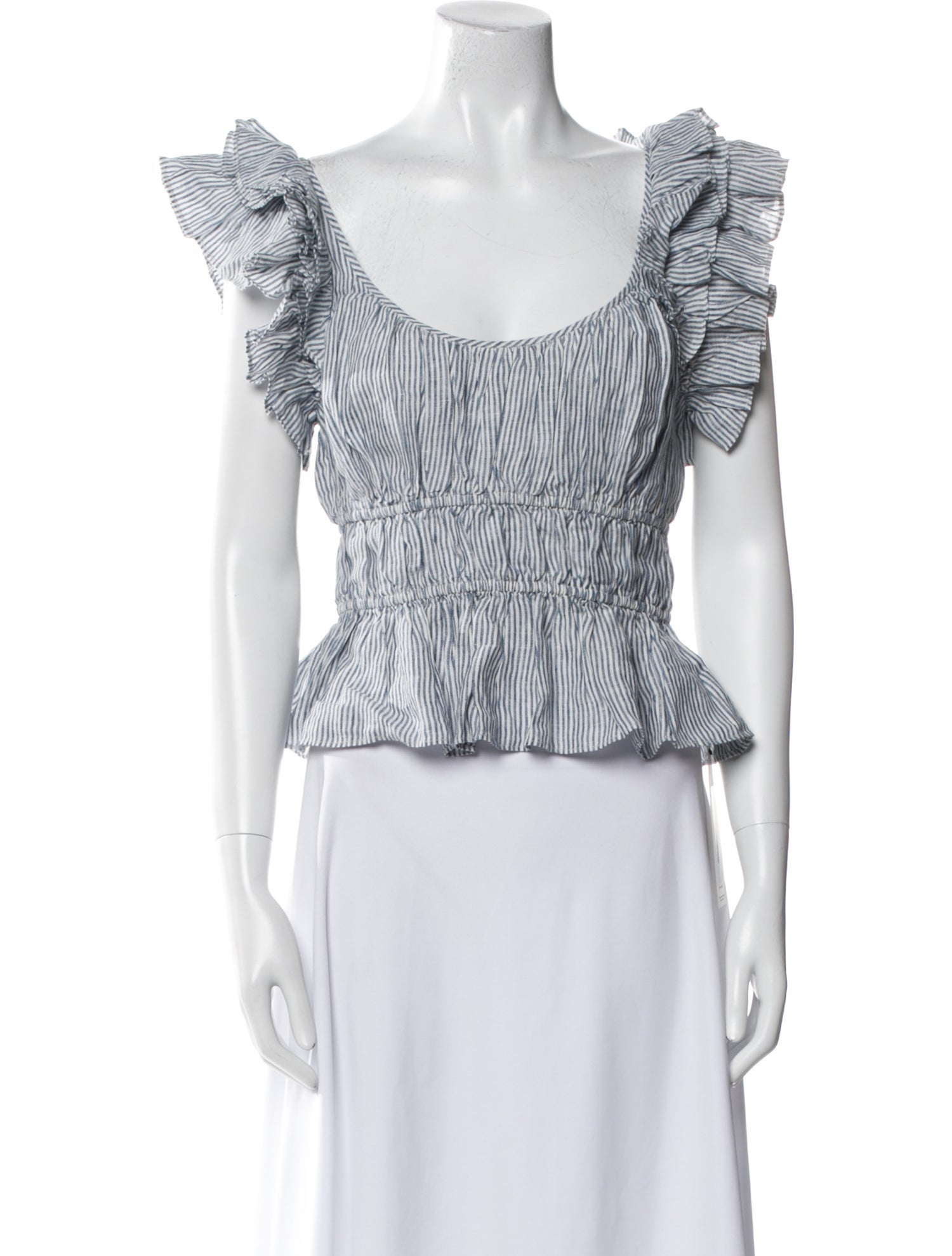 Ulla Johnson Linen Striped Crop Top