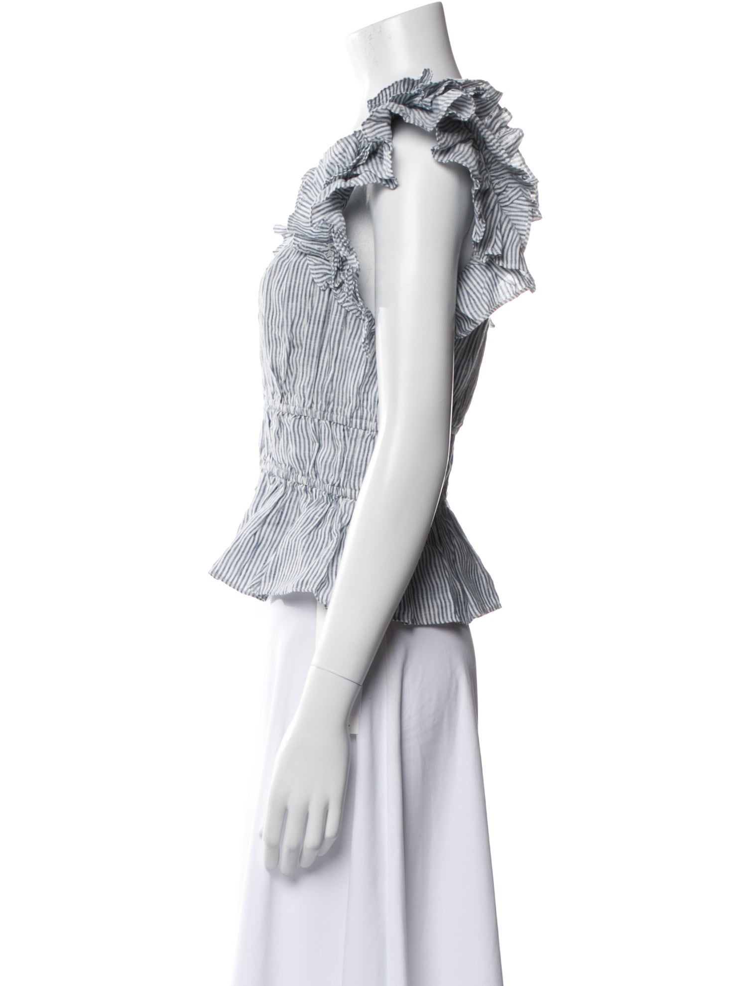 Ulla Johnson Linen Striped Crop Top