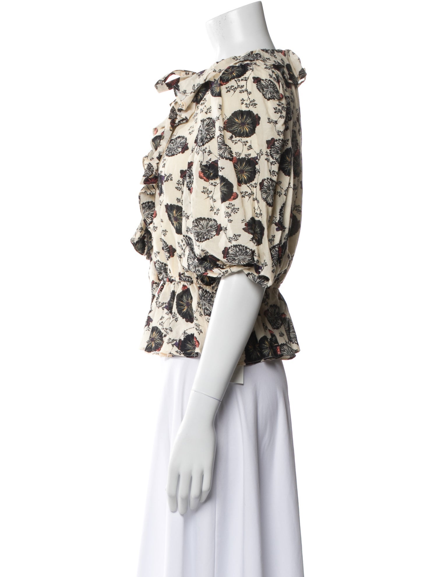 Ulla Johnson Floral Print Crew Neck Blouse