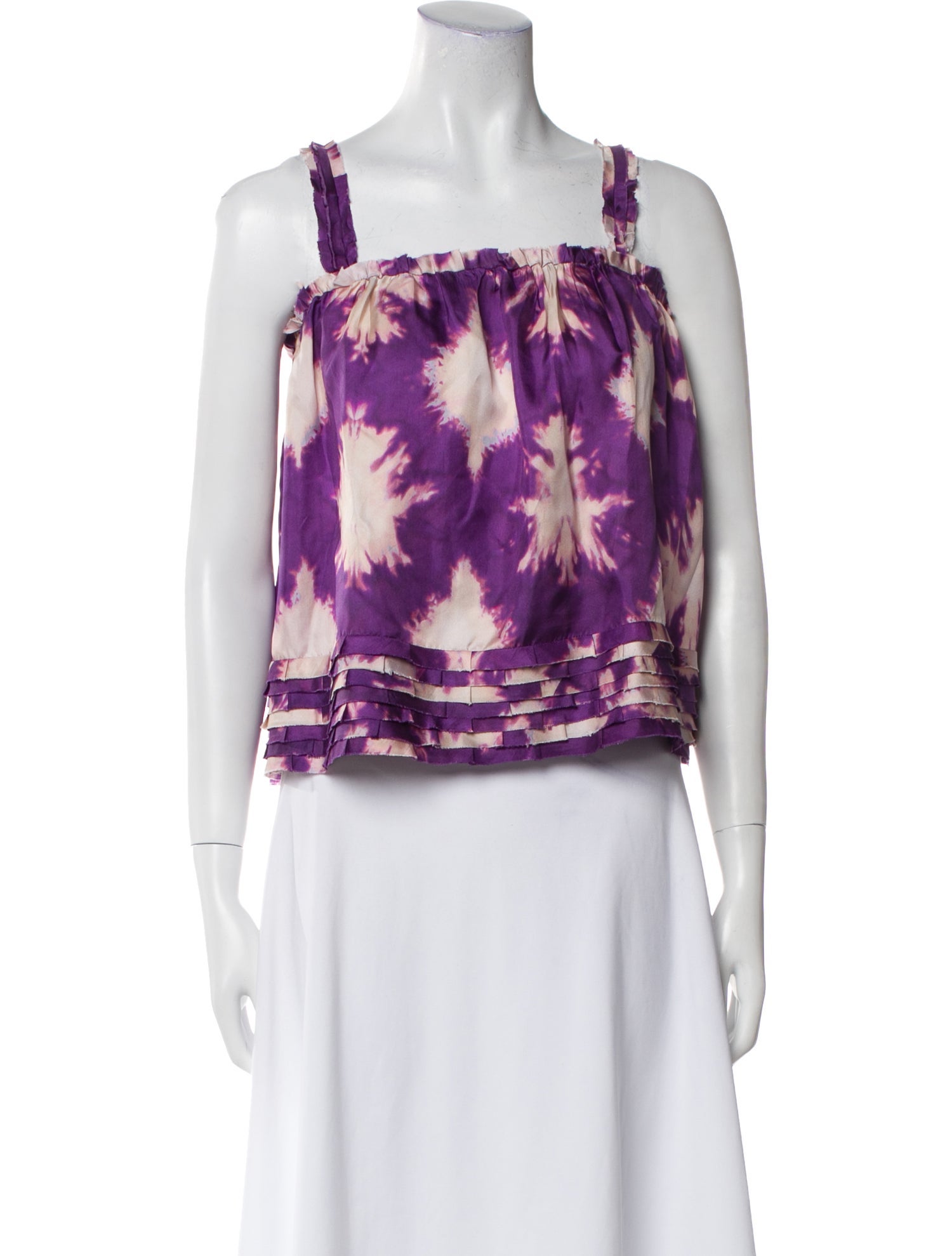 Ulla Johnson Silk Floral Print Crop Top