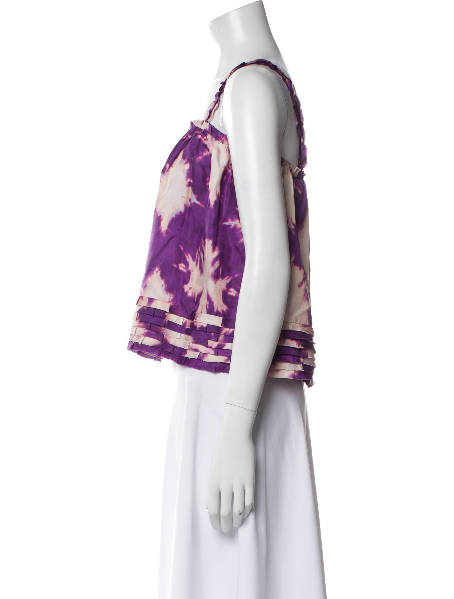 Ulla Johnson Silk Floral Print Crop Top