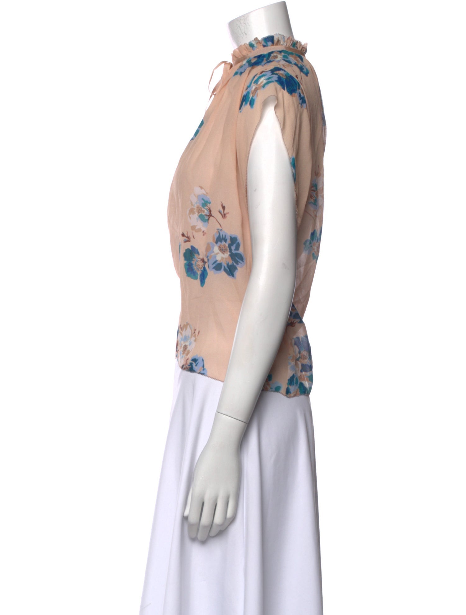 Ulla Johnson Silk Floral Print Crop Top