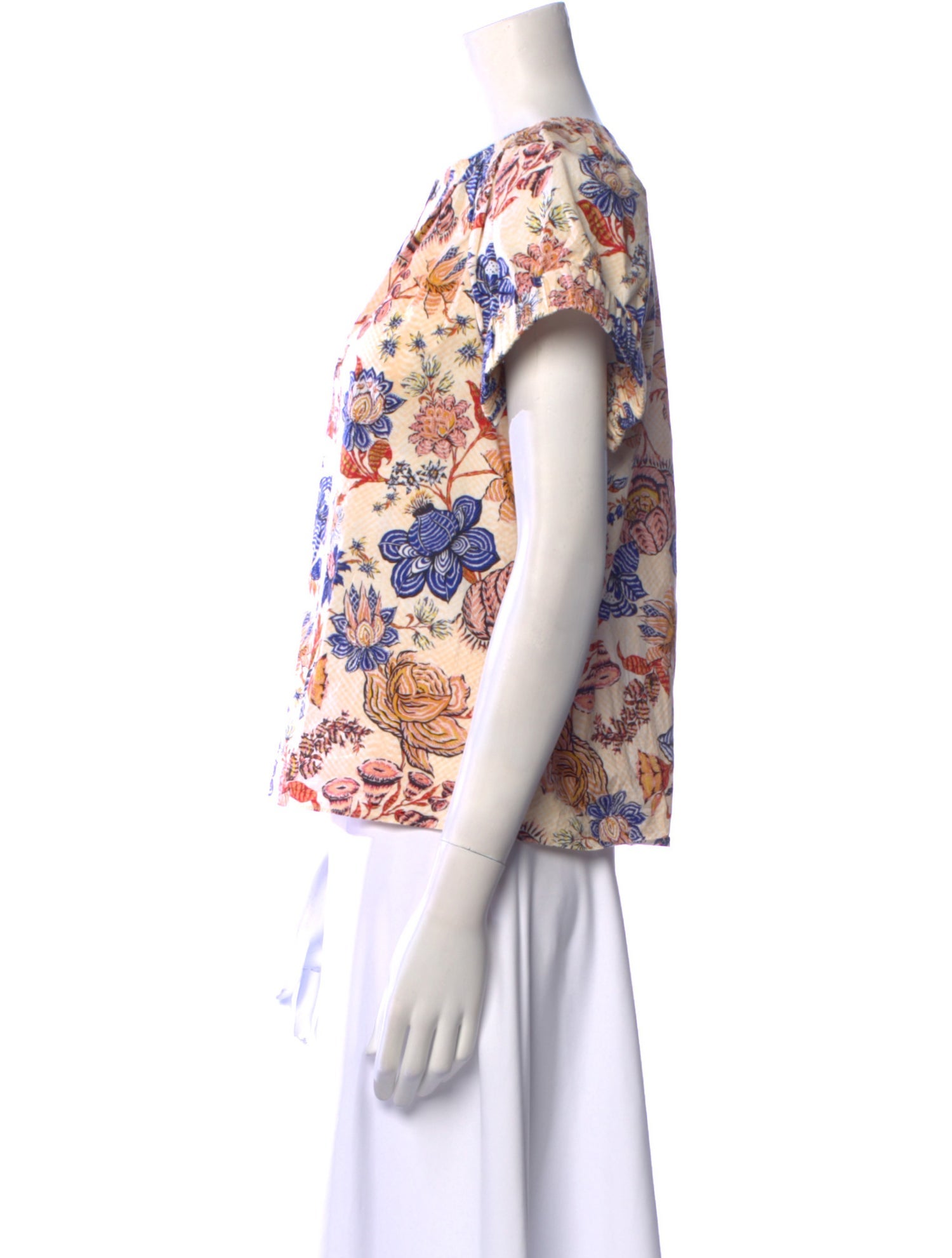 Ulla Johnson Floral Print V-Neck Blouse