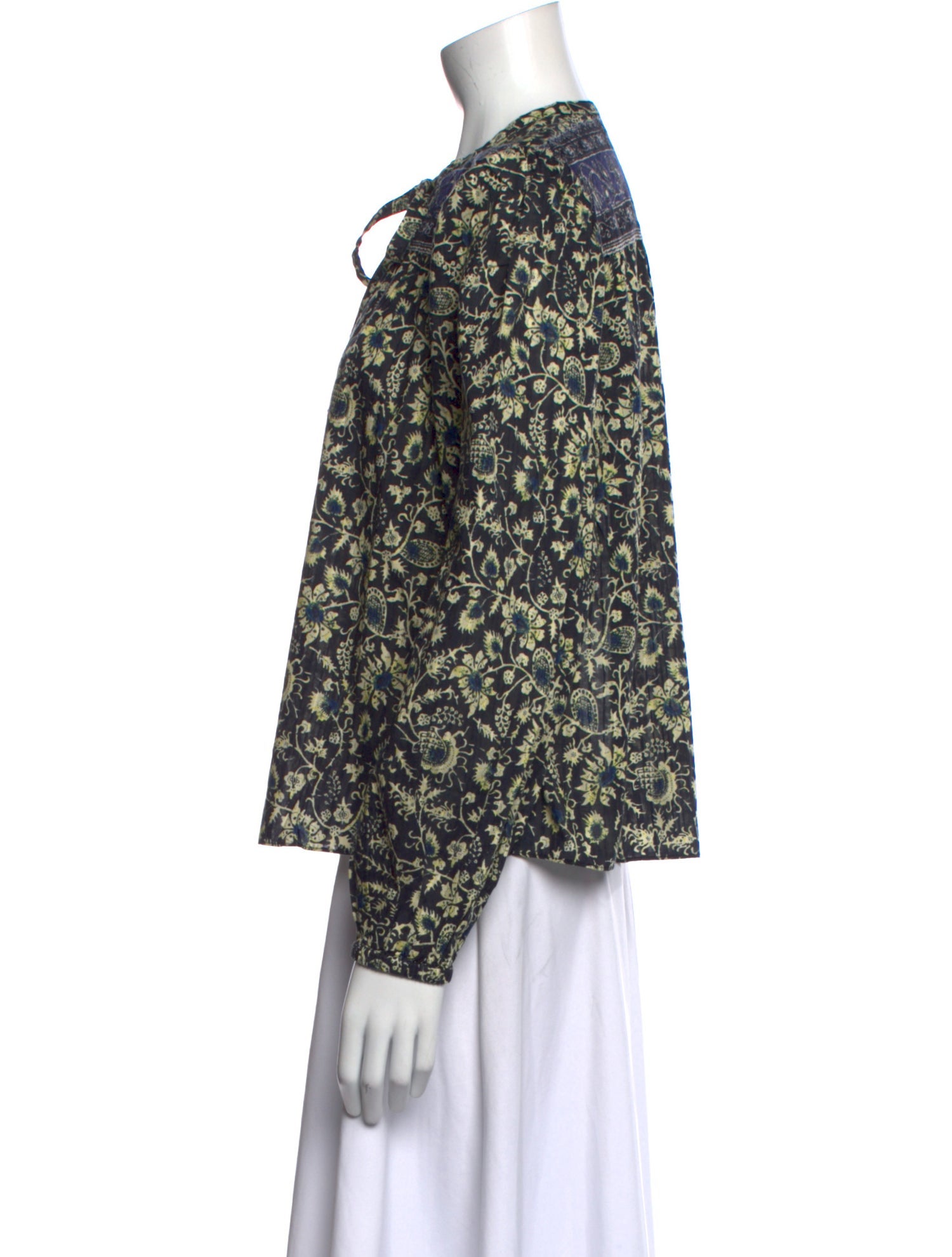 Ulla Johnson Floral Print V-Neck Blouse