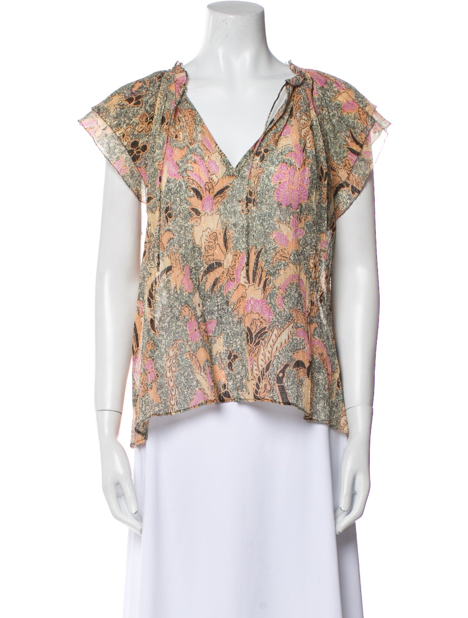 Ulla Johnson Paisley Print V-Neck Blouse