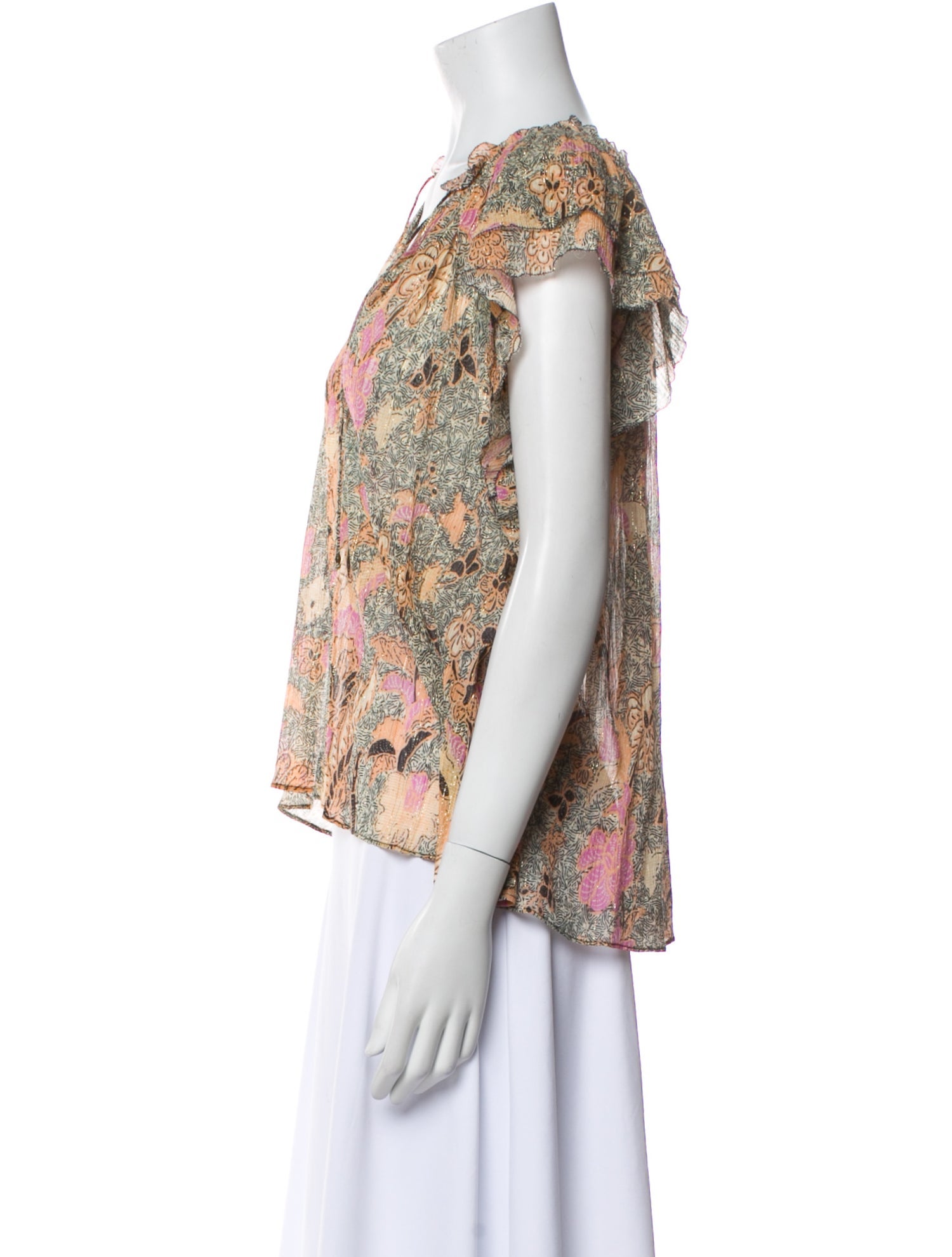 Ulla Johnson Paisley Print V-Neck Blouse
