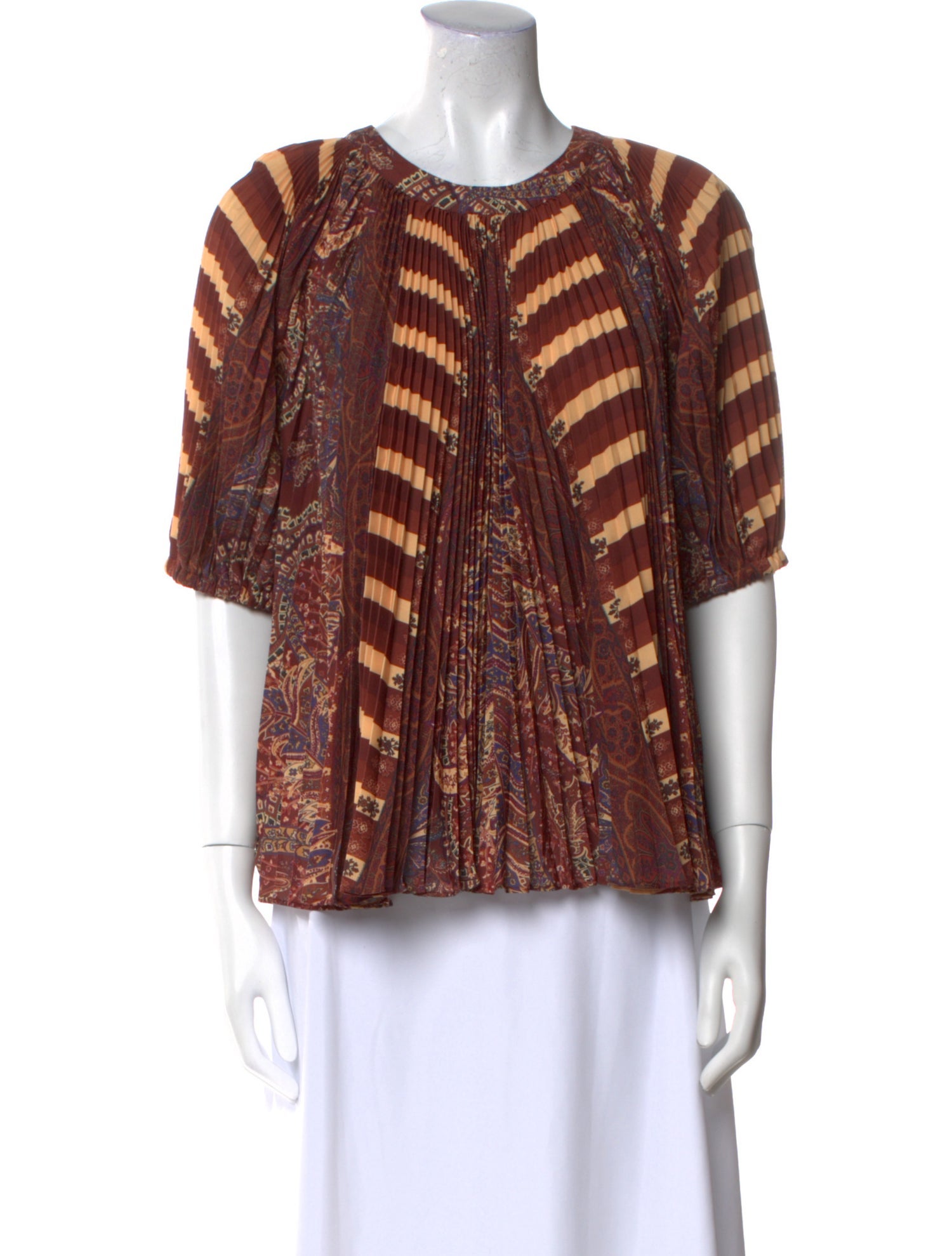 Ulla Johnson Printed Scoop Neck Blouse w/ Tags