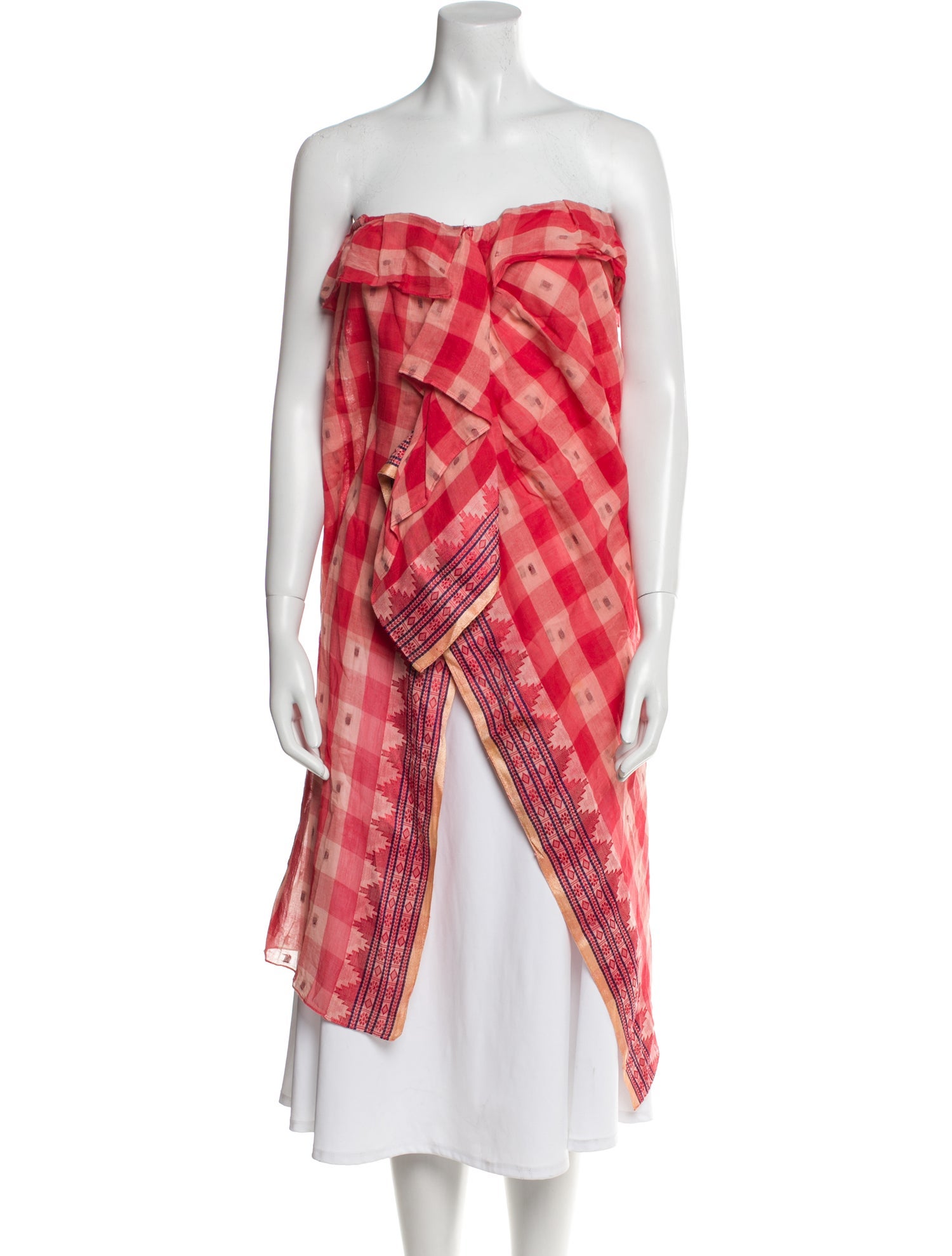 Ulla Johnson Plaid Print Strapless Tunic