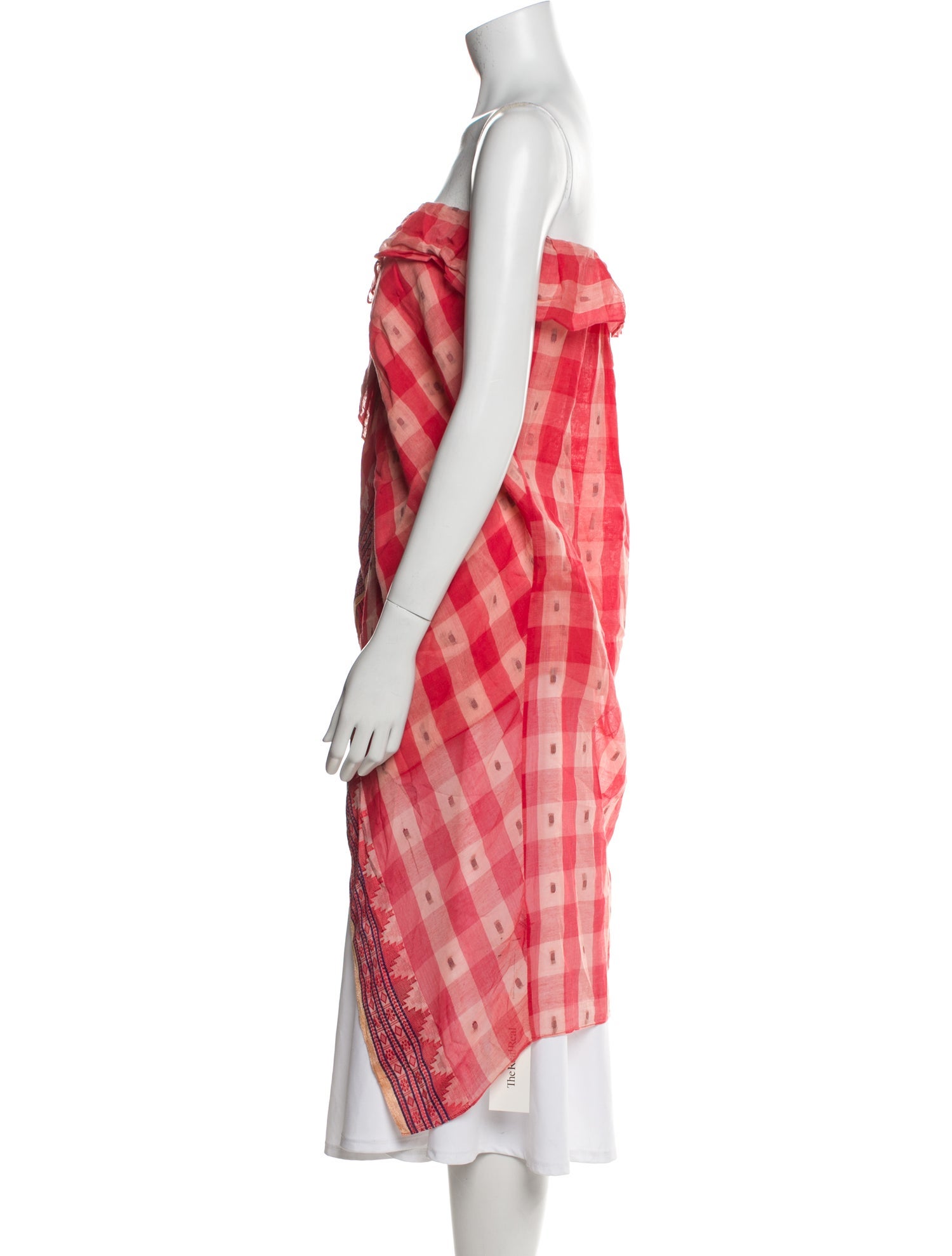 Ulla Johnson Plaid Print Strapless Tunic