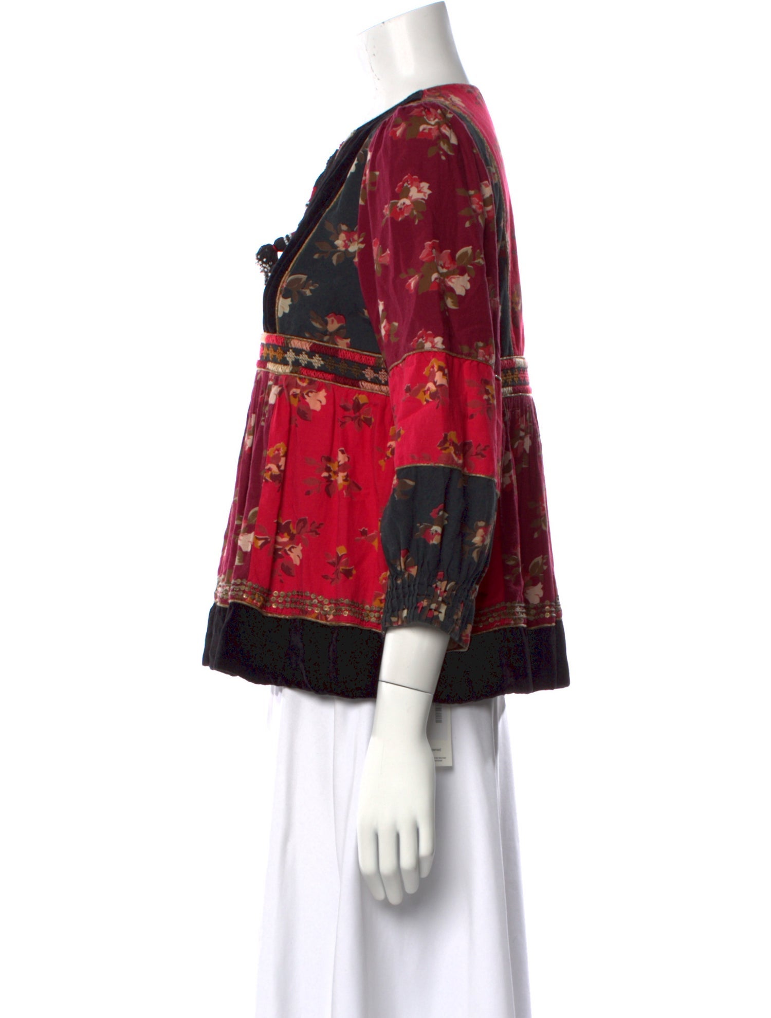 Ulla Johnson Floral Print Crew Neck Blouse