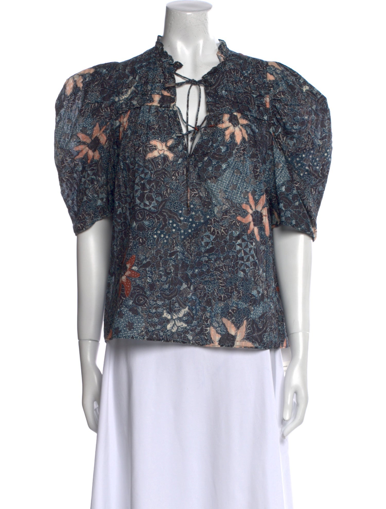 Ulla Johnson Floral Print V-Neck Blouse