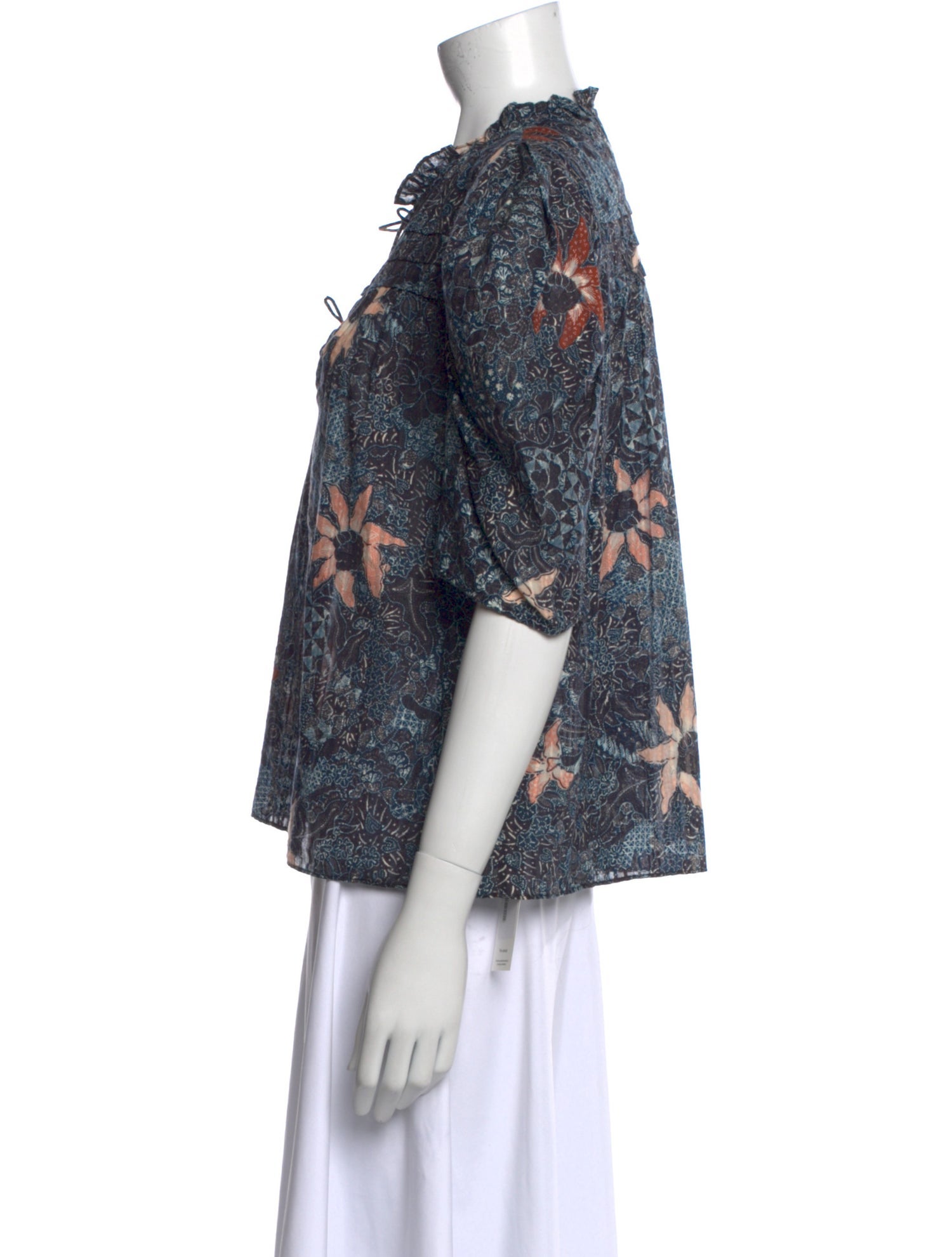 Ulla Johnson Floral Print V-Neck Blouse