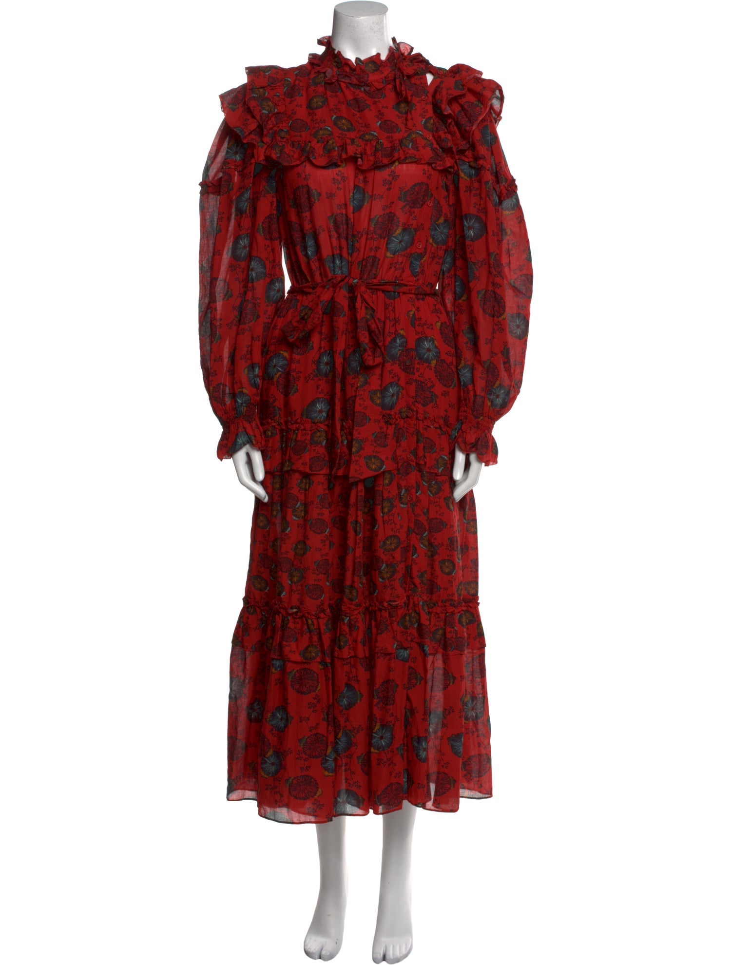 Ulla Johnson Floral Print Midi Length Dress