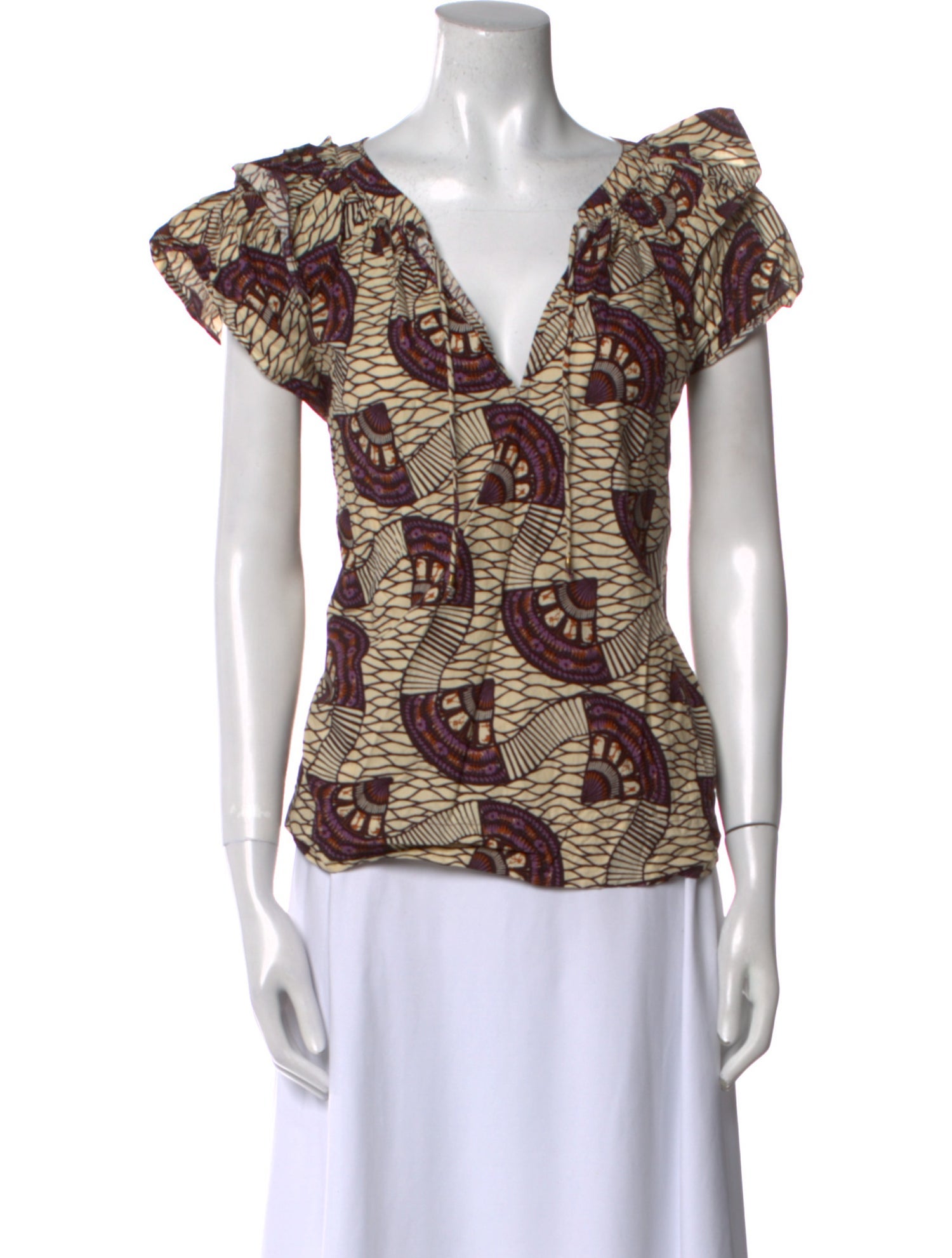 Ulla Johnson Printed V-Neck Blouse