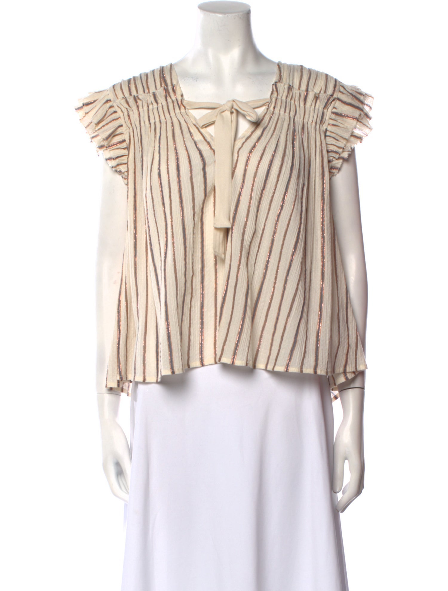 Ulla Johnson Striped Square Neckline Blouse