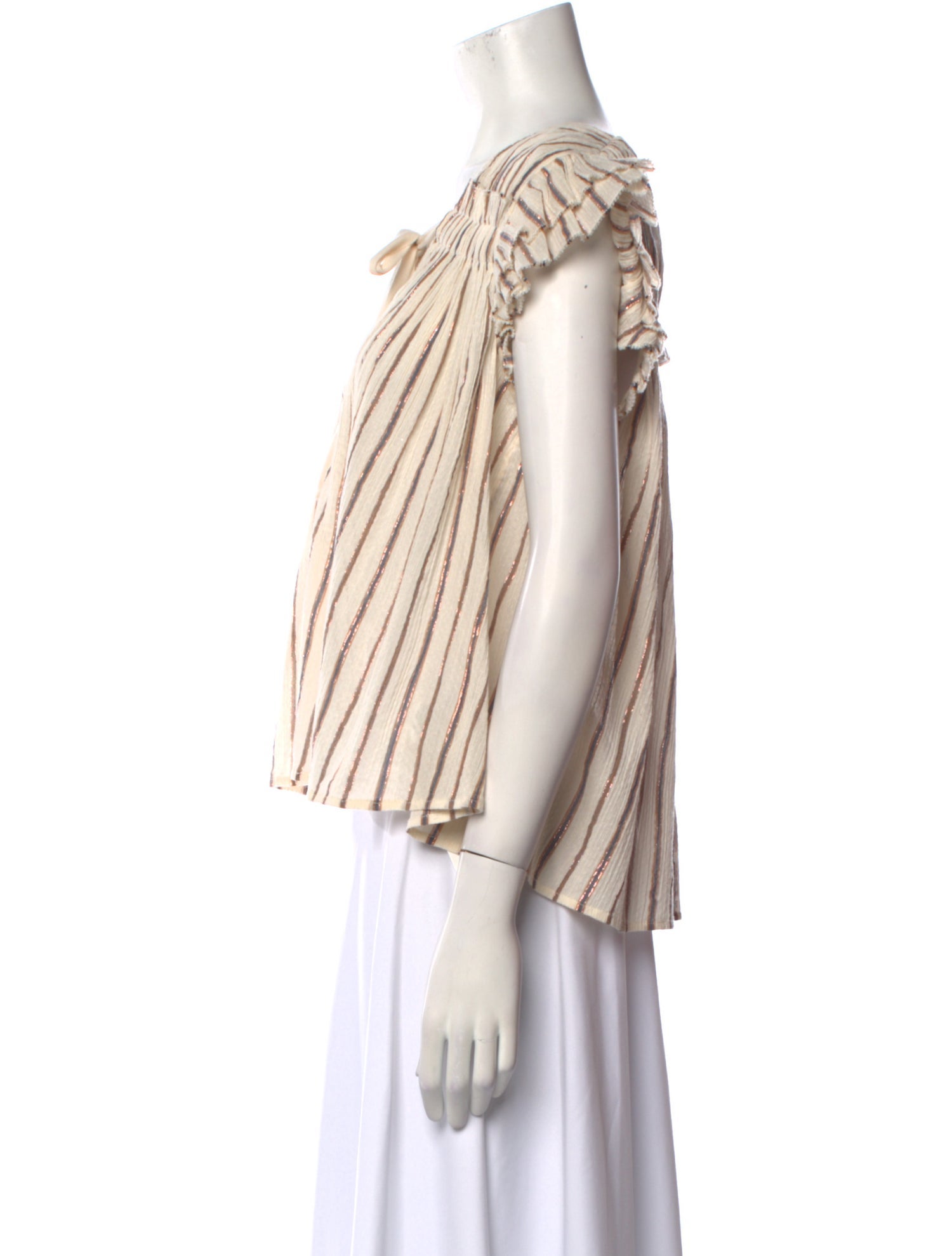 Ulla Johnson Striped Square Neckline Blouse