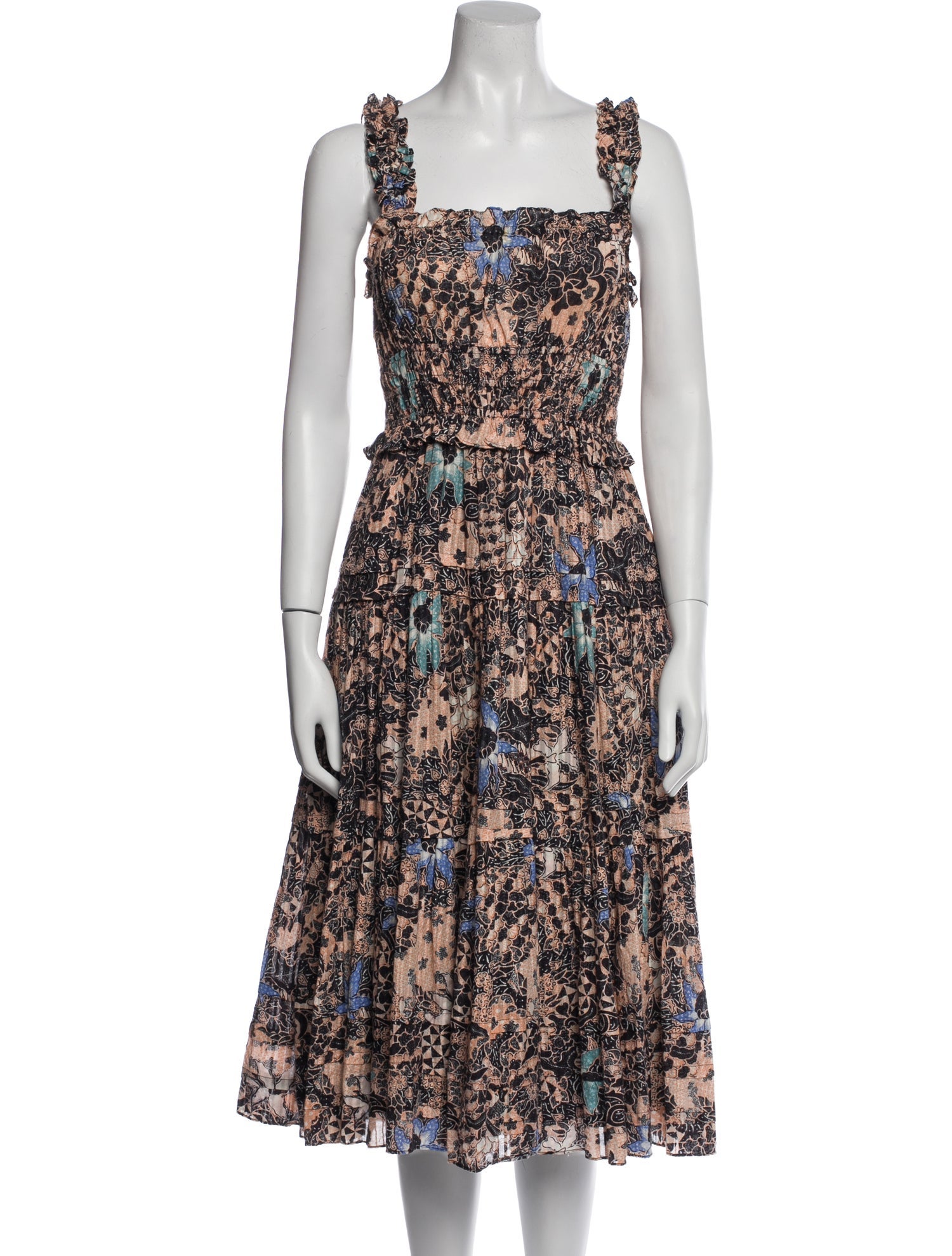Ulla Johnson Floral Print Midi Length Dress